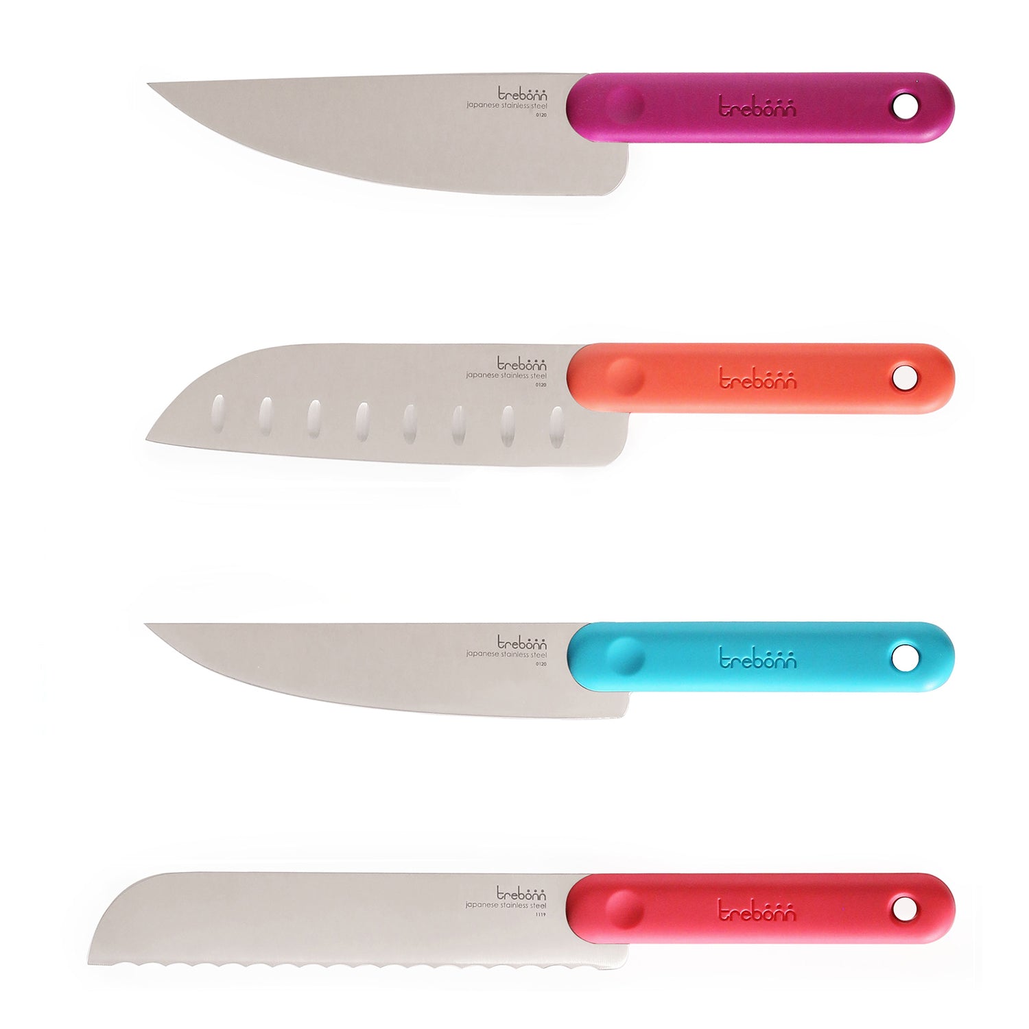 Block – Set 4 Coltelli In Acciaio Inox Giapponese Con Ceppo E Tagliere In Bambù