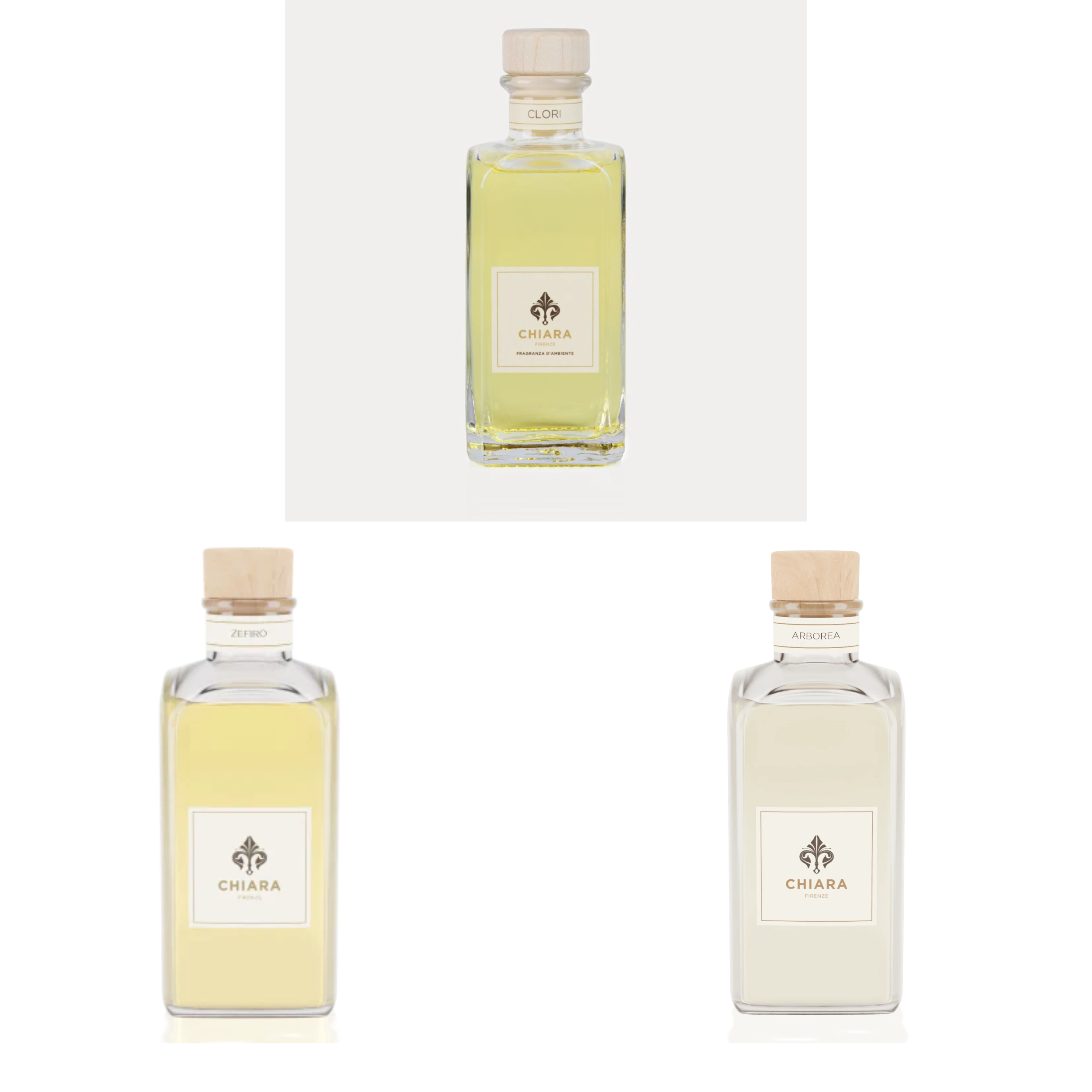 Fragranze per ambiente Chiara Firenze - elegante cofanetto - 3 differenti Fragranze da 100 ml
