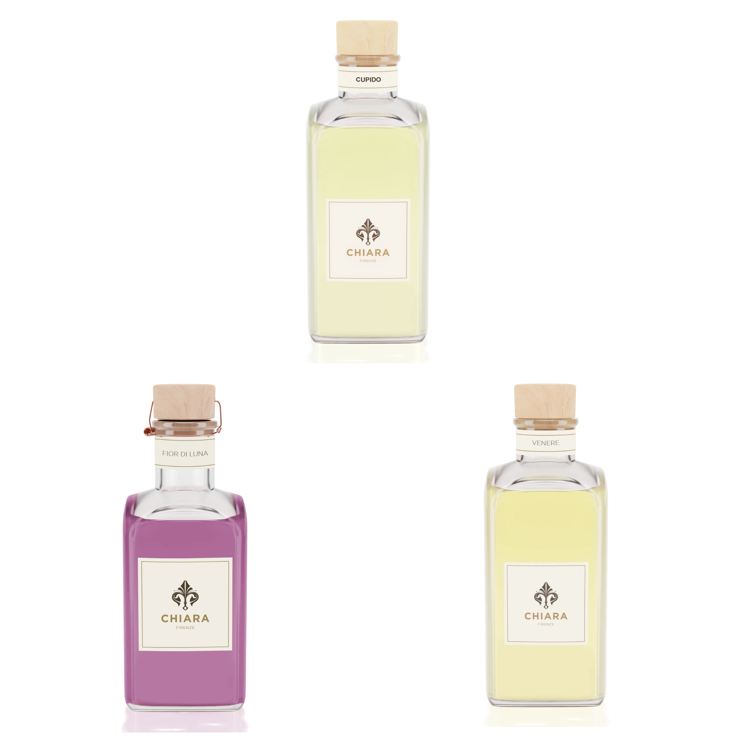 Fragranze per ambiente Chiara Firenze - elegante cofanetto - 3 differenti Fragranze da 100 ml