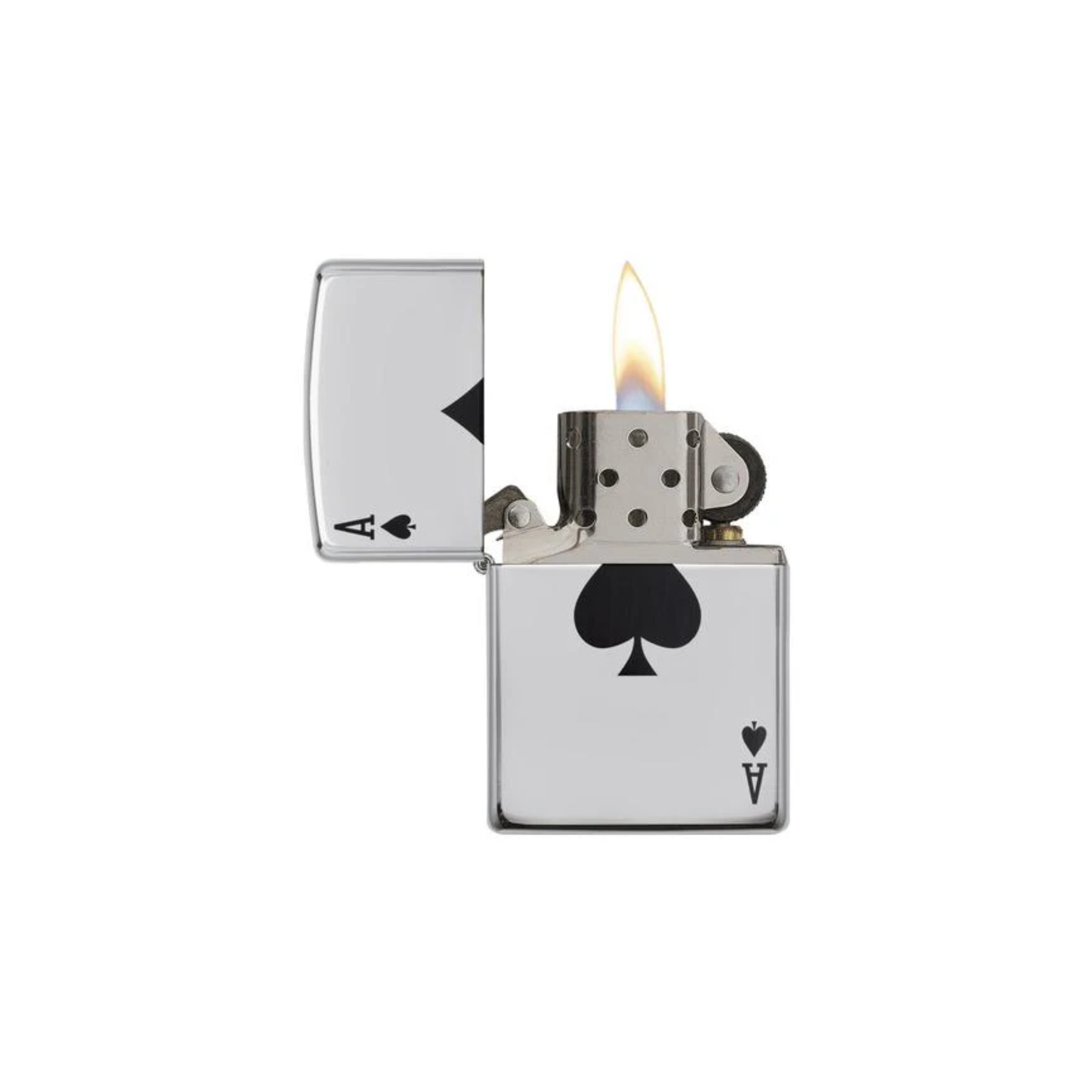 Accendino Zippo Simple Spade Design in metallo a benzina - ricaricabile - antivento - asso di picche