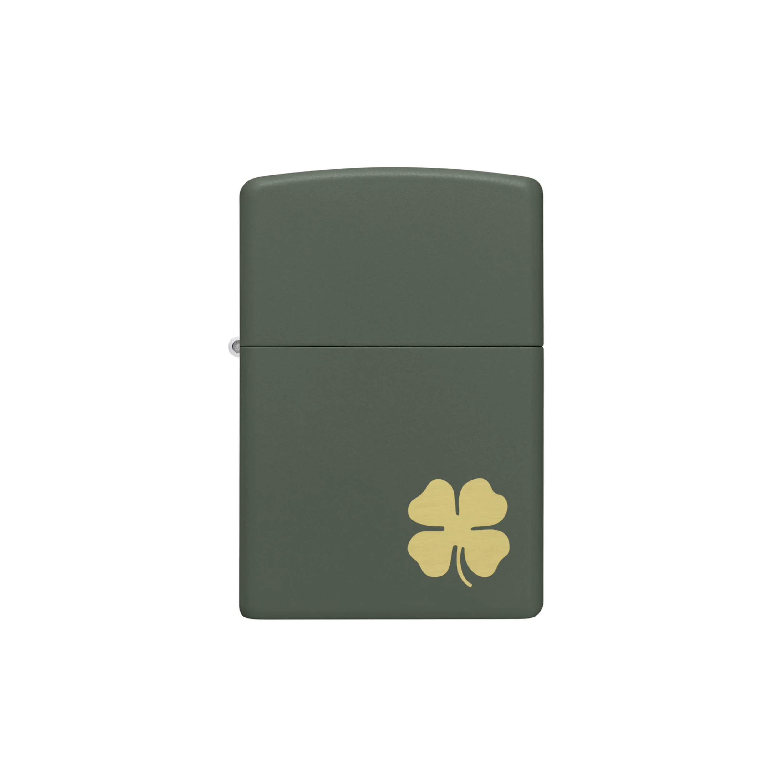 Briquet Zippo Four Leaf en métal à essence - rechargeable - coupe-vent - trèfle à quatre feuilles