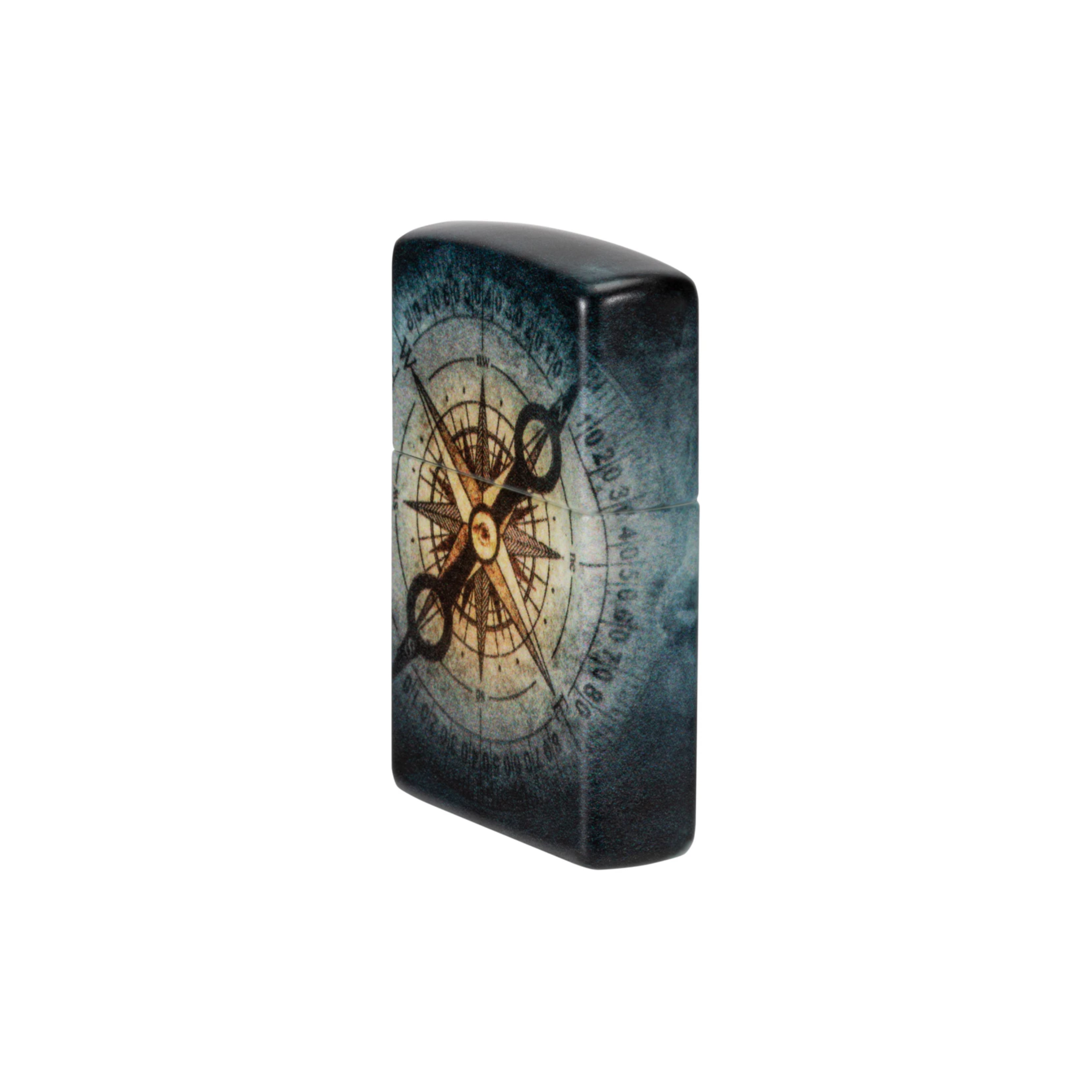 Accendino ZIppo Compass Ghost in metallo a benzina - ricaricabile - antivento - bussola