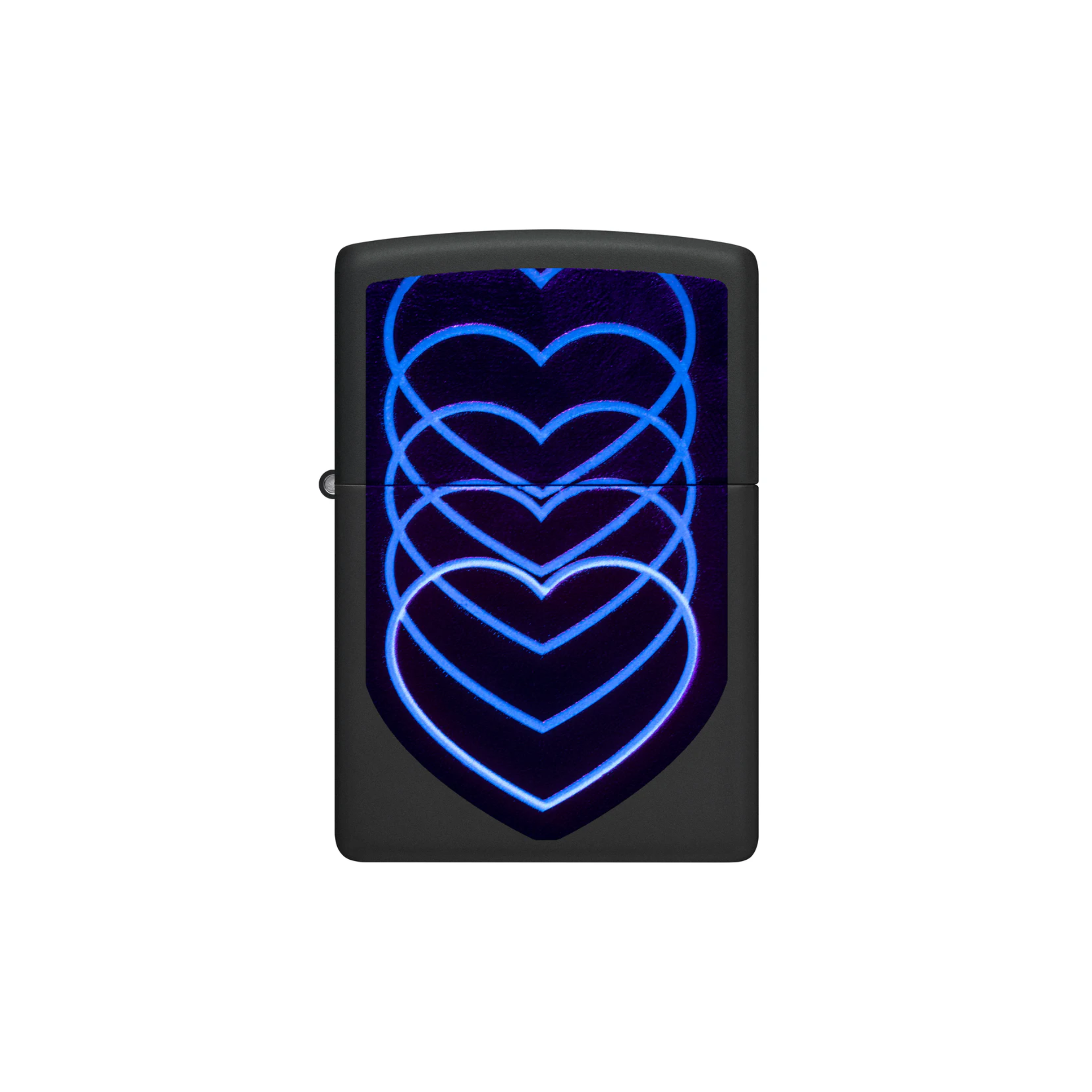 Accendino Zippo Hearts in metallo a benzina - ricaricabile - antivento - cuore luminoso