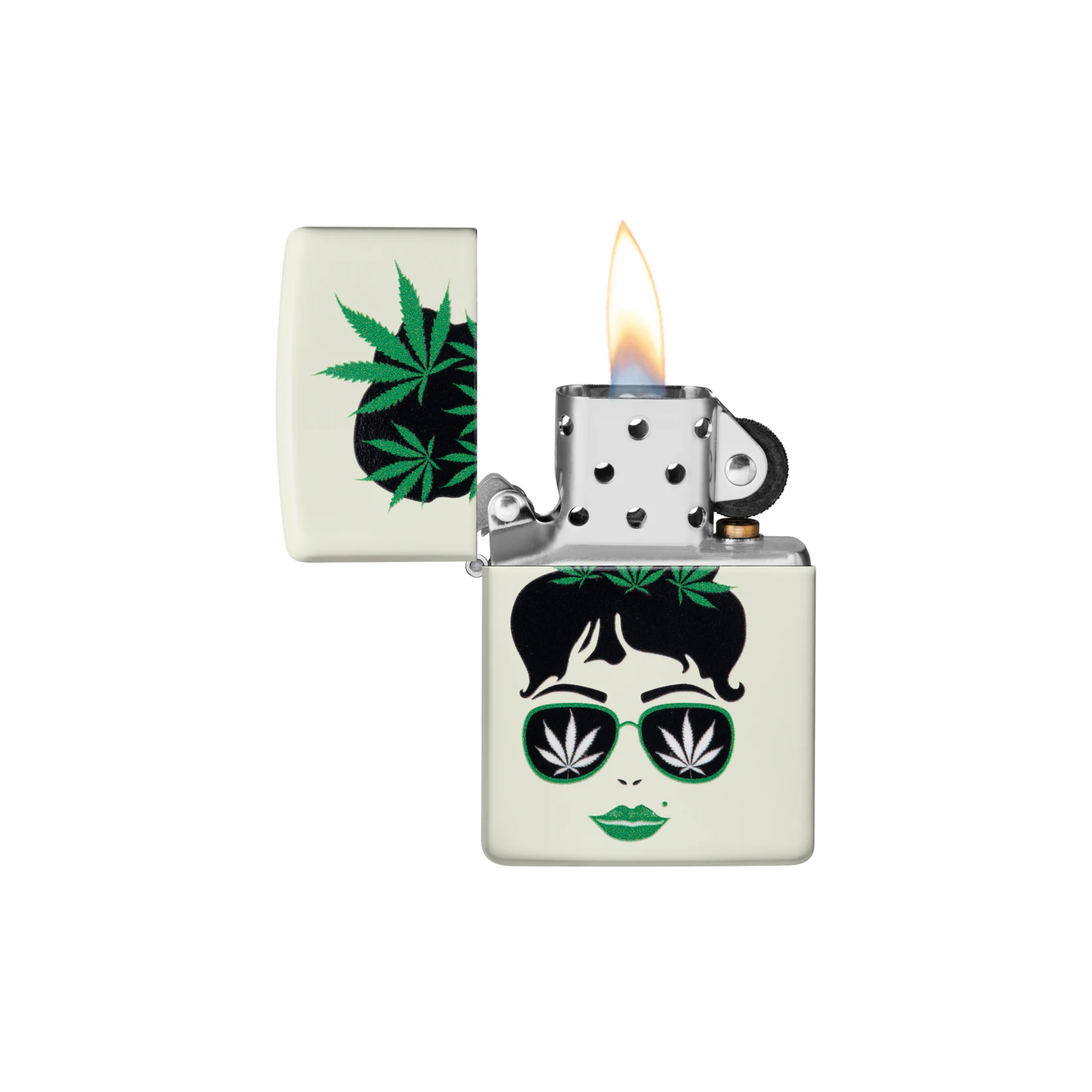Accendino Zippo Leaf in metallo a benzina - ricaricabile - antivento