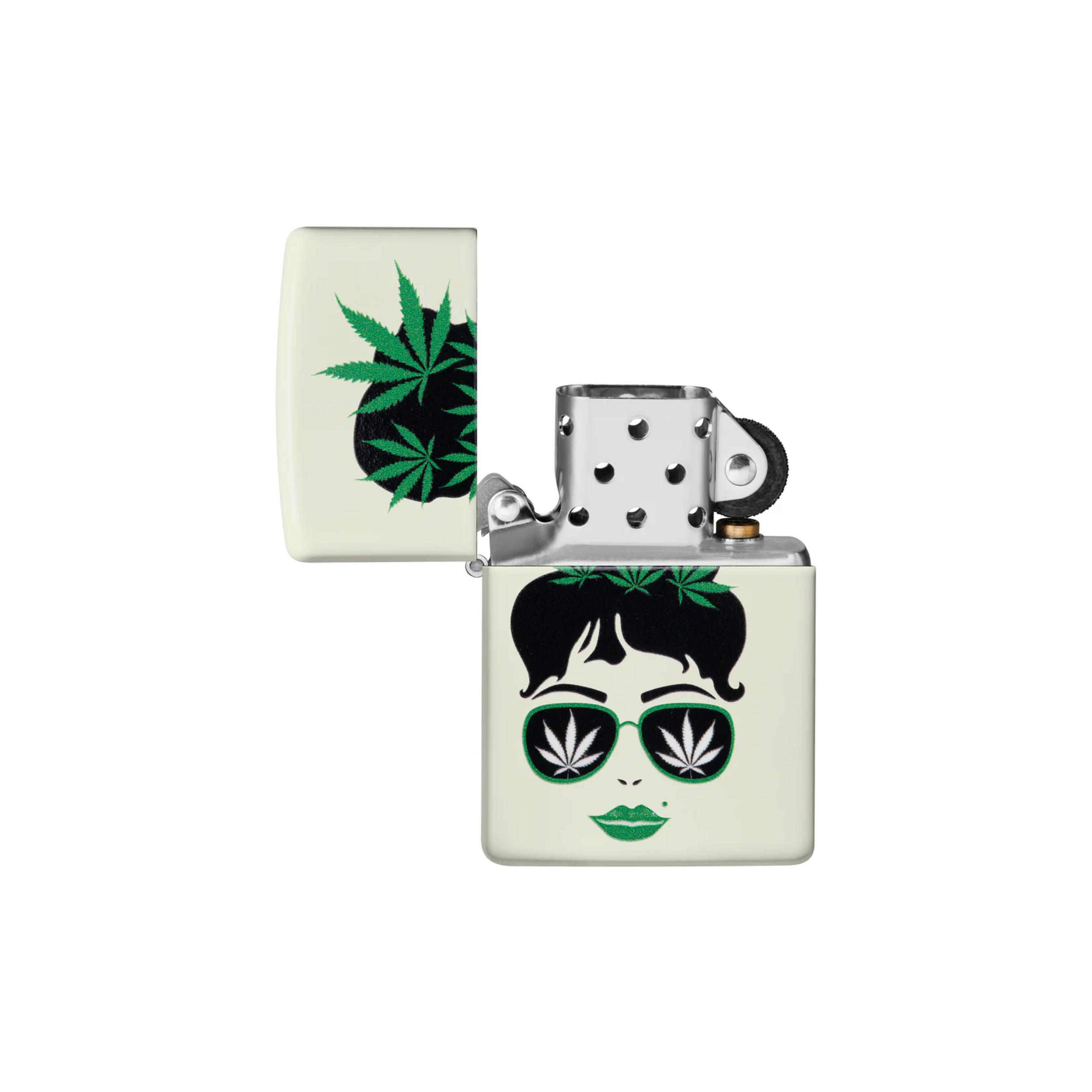 Accendino Zippo Leaf in metallo a benzina - ricaricabile - antivento