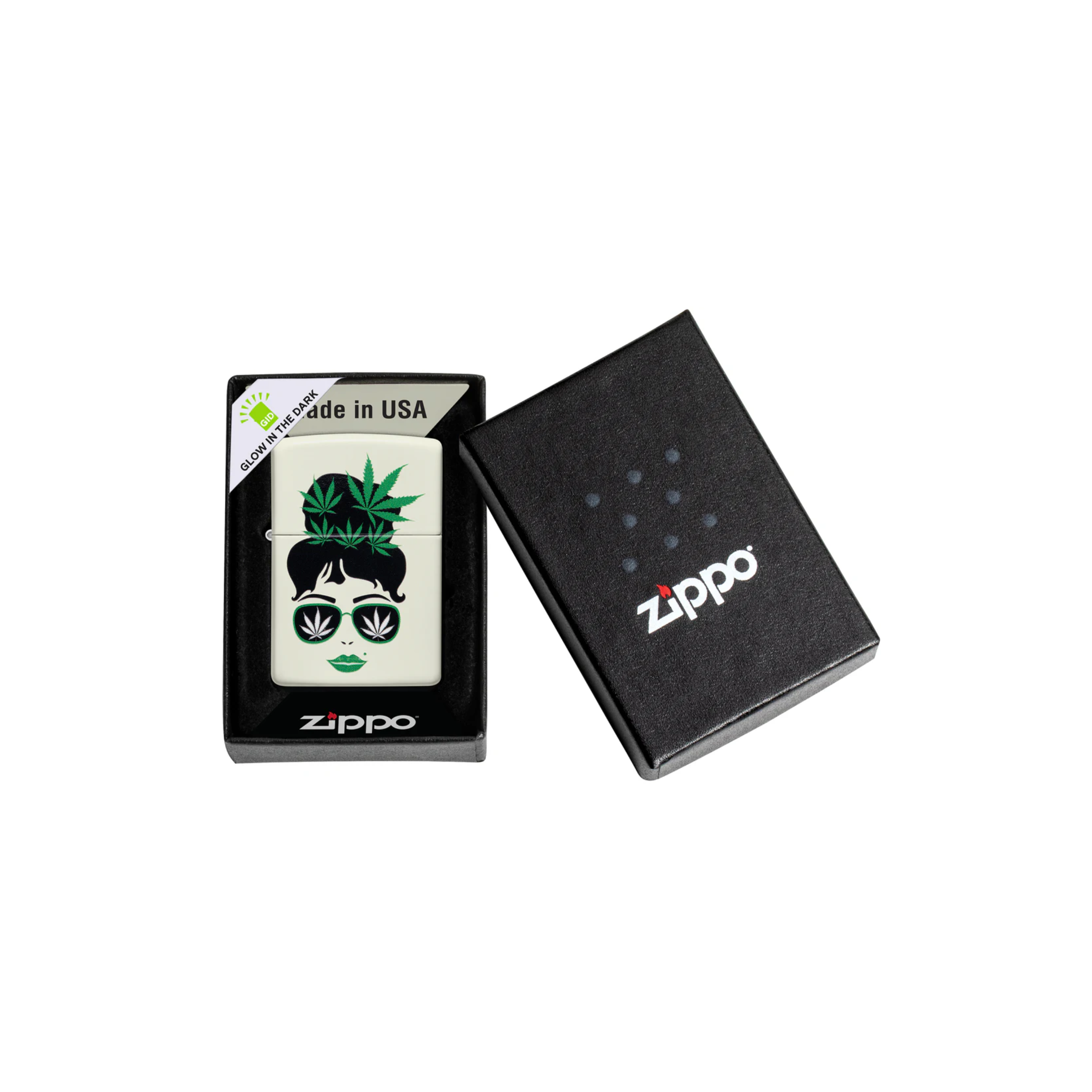 Accendino Zippo Leaf in metallo a benzina - ricaricabile - antivento