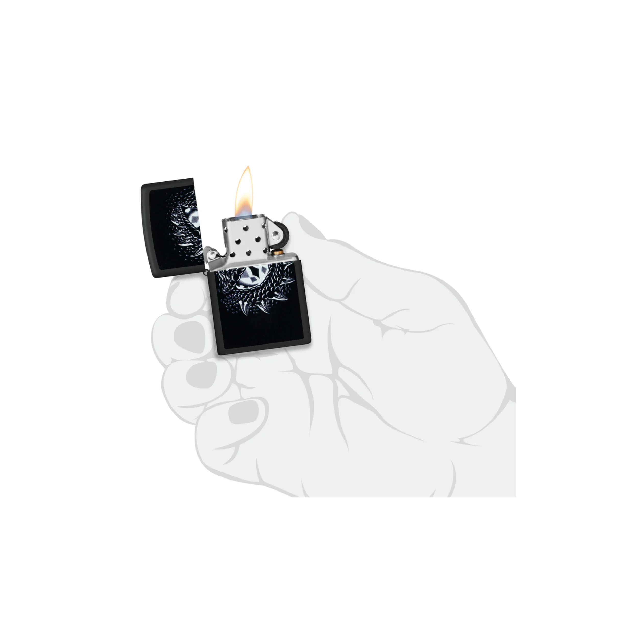 Accendino ZIppo Dragon Eye in metallo a benzina - ricaricabile - antivento - occhio