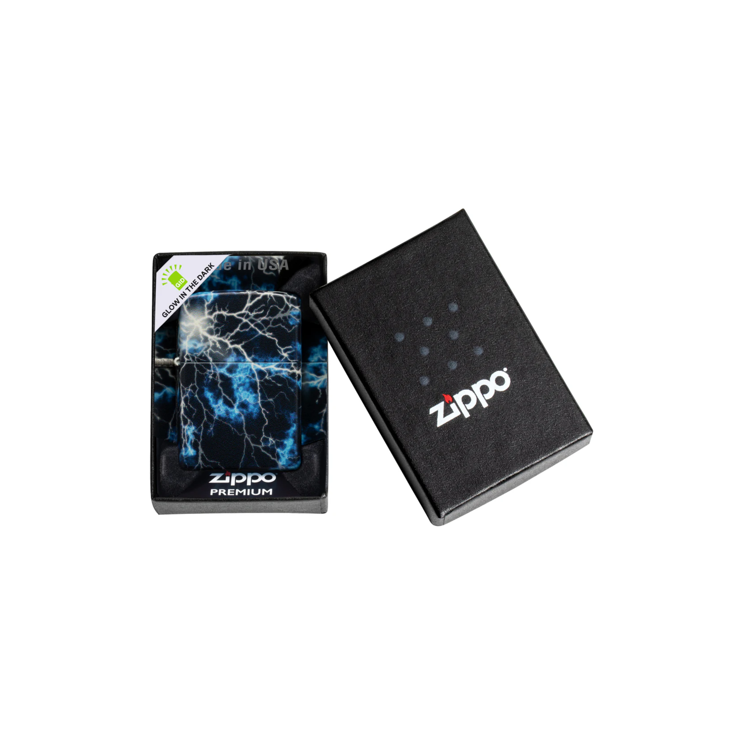 Accendino Zippo Lightning in metallo a benzina - ricaricabile - antivento - temporale