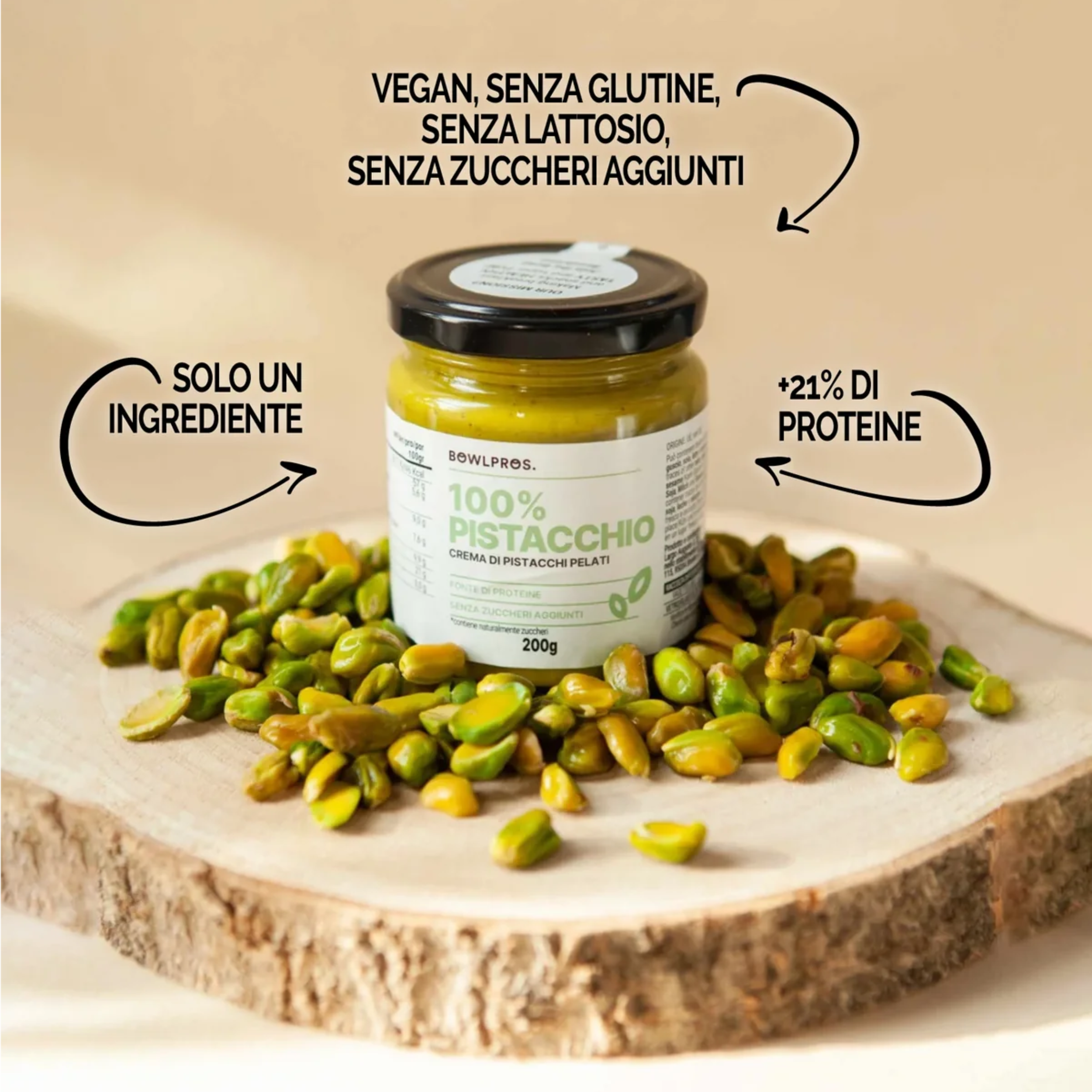200g Crema 100% Pistacchio Pelato senza glutine