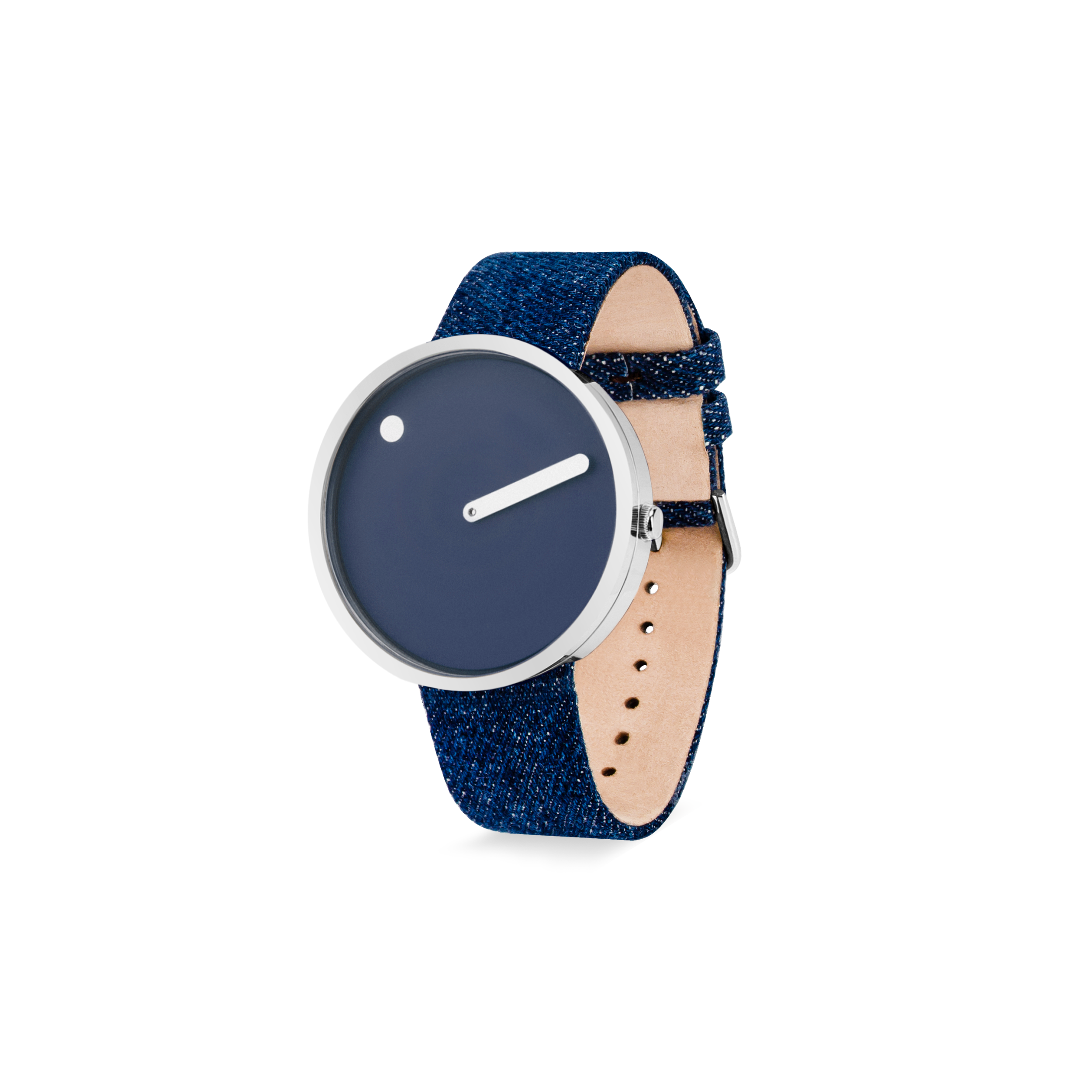 Orologio Picto navy blue in acciaio - quadrante blu - cinturino in jeans