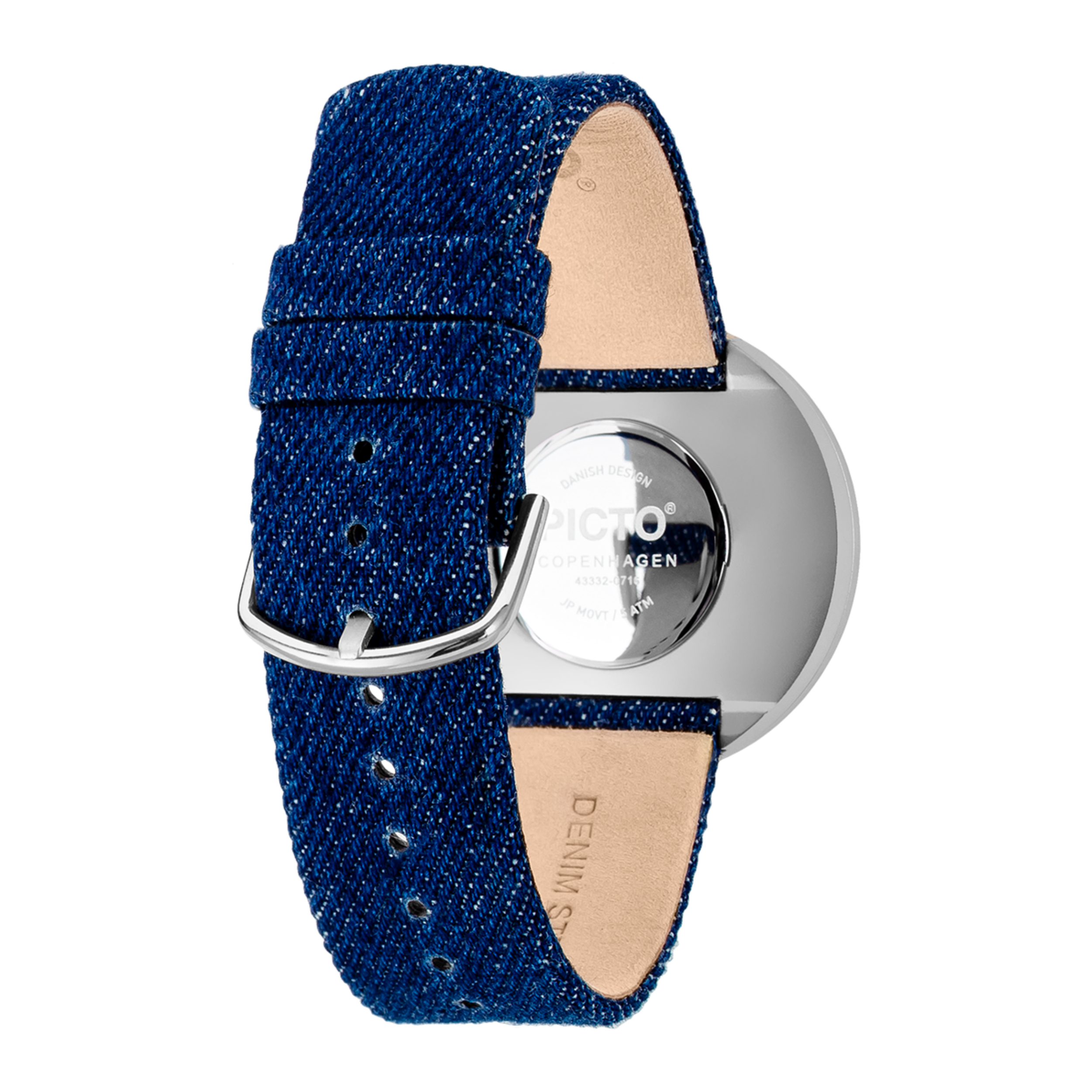 Orologio Picto navy blue in acciaio - quadrante blu - cinturino in jeans