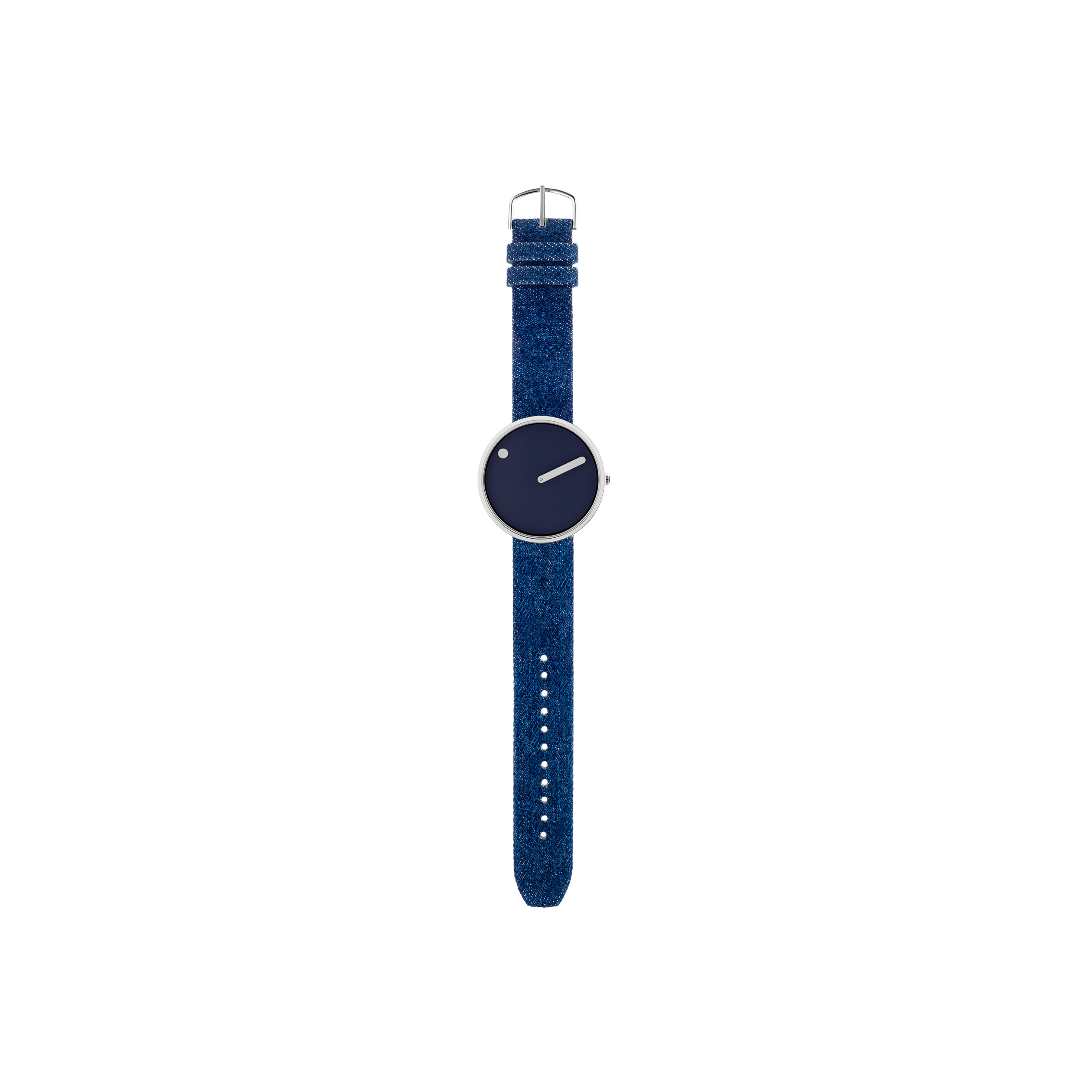 Orologio Picto navy blue in acciaio - quadrante blu - cinturino in jeans