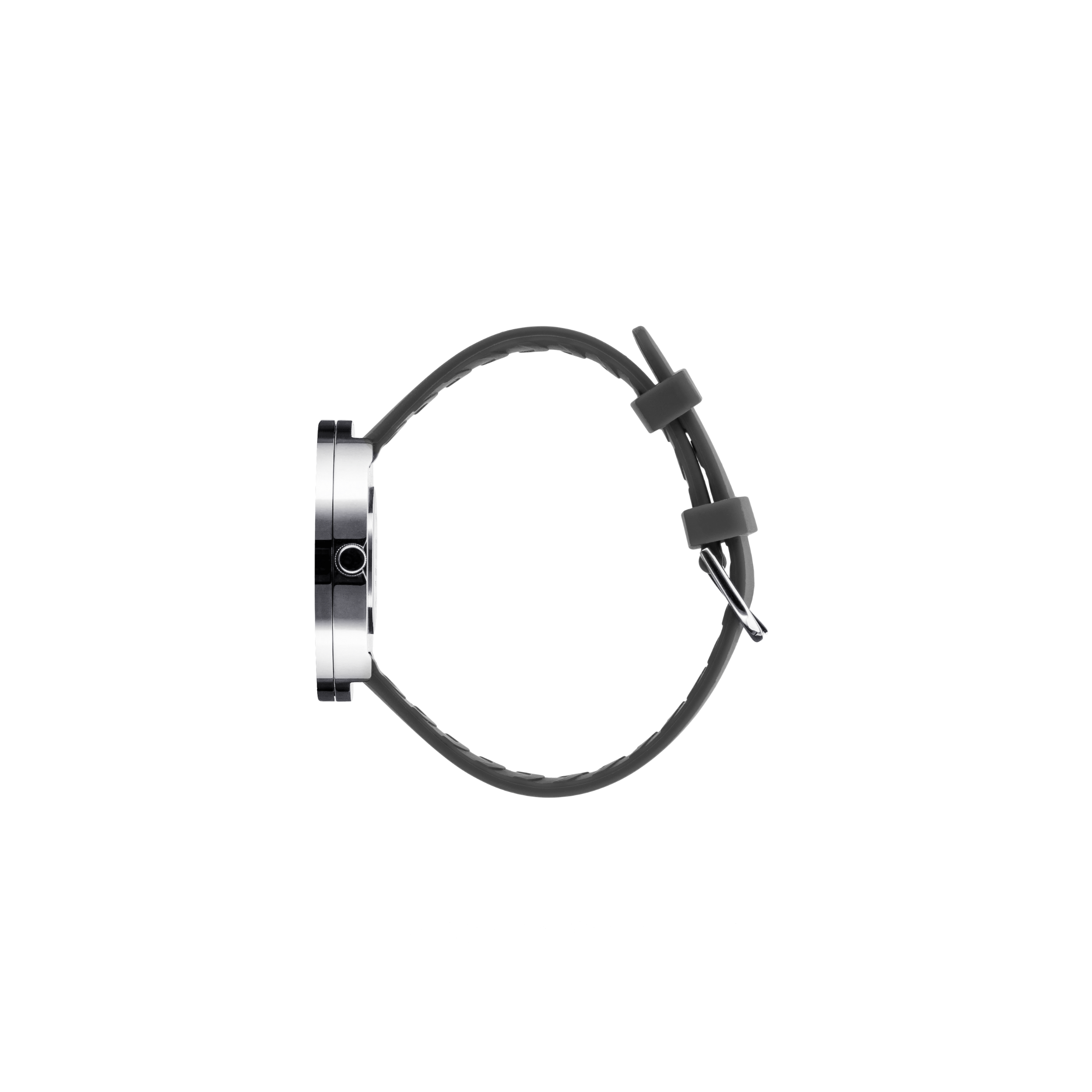 Orologio Picto in acciaio - quadrante senape - cinturino in silicone grigio