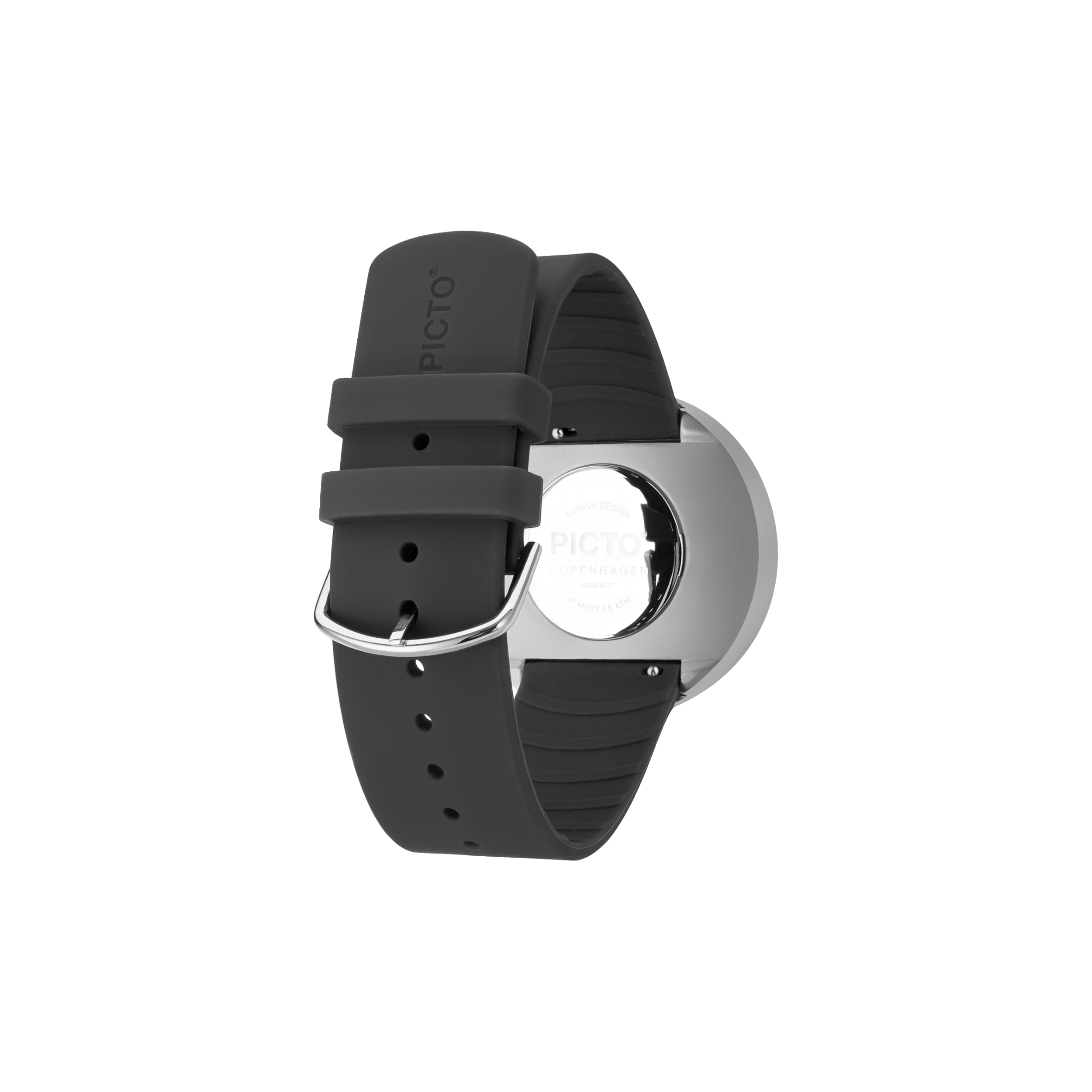 Orologio Picto in acciaio - quadrante senape - cinturino in silicone grigio