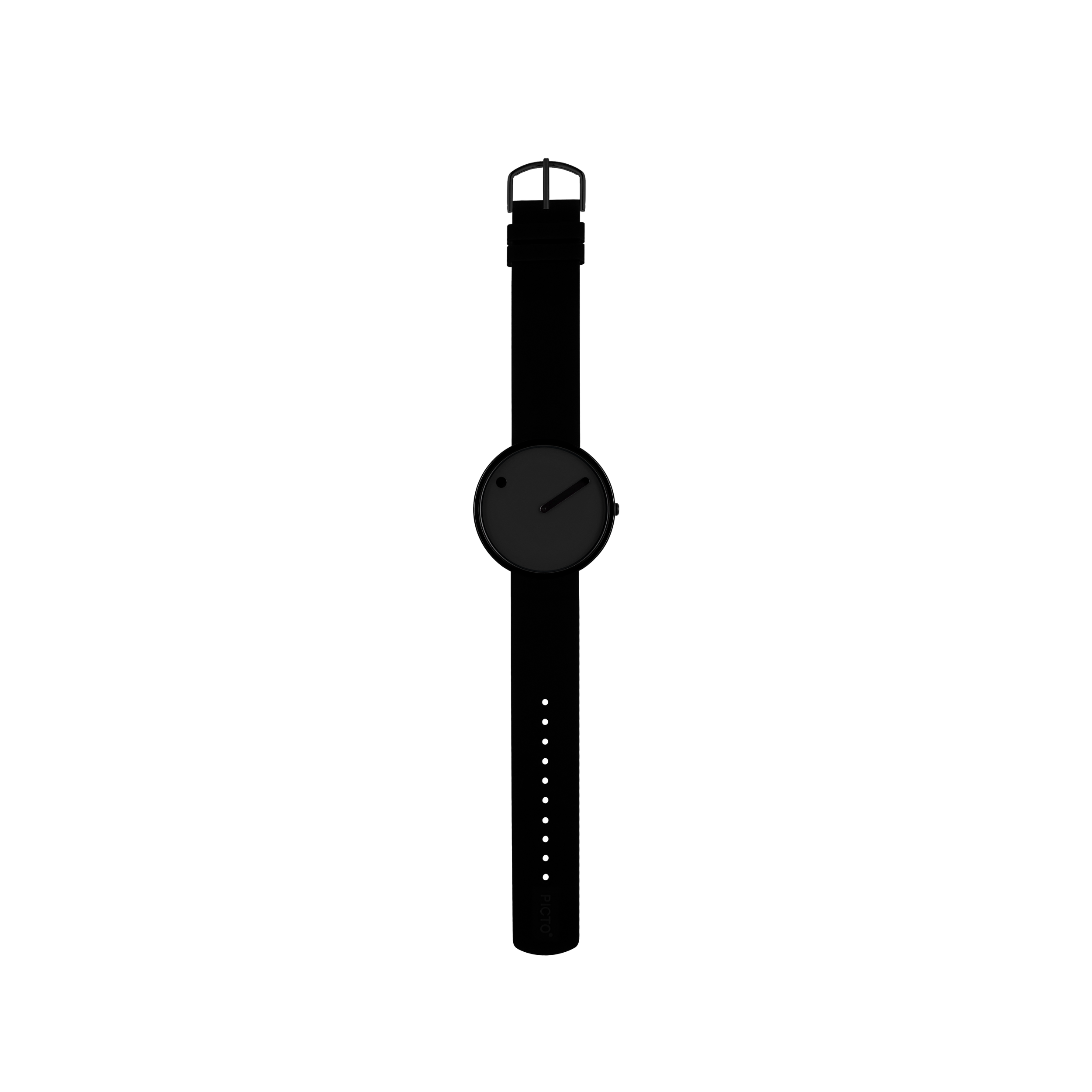 Orologio Picto black -quadrante nero - cinturino in silicone