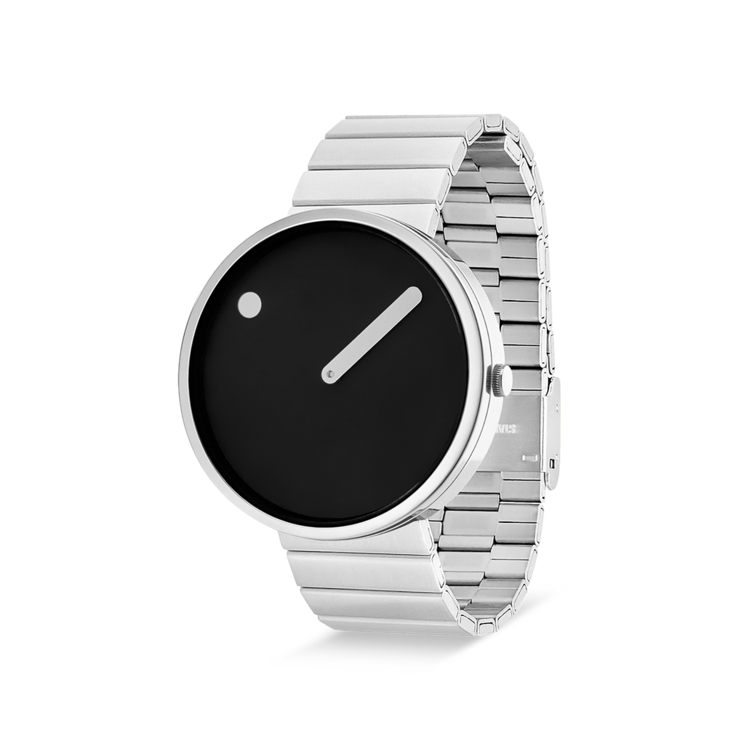 Orologio PICTO da polso con quadrante 40 mm girevole e bracciale in acciaio spazzolato