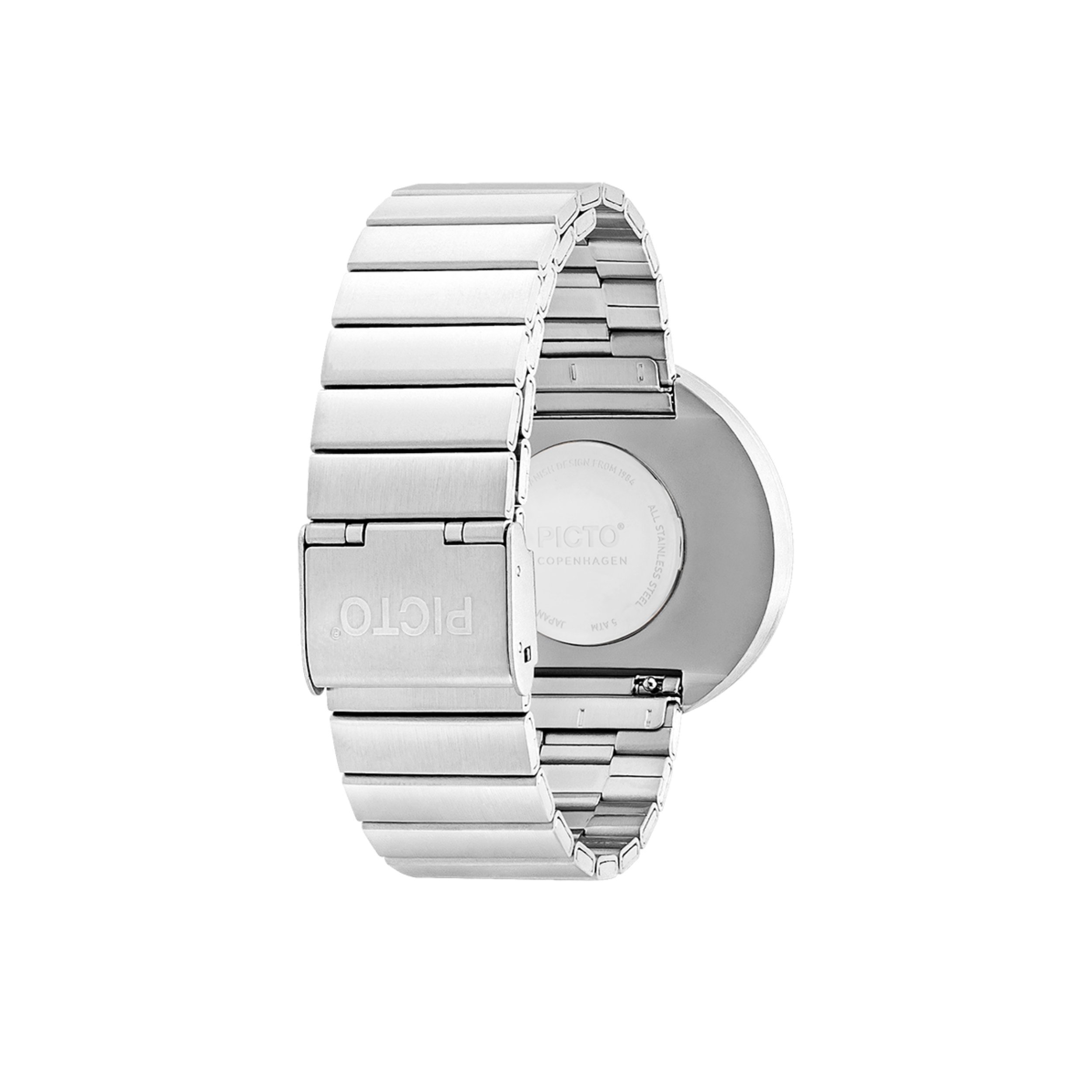 Orologio PICTO da polso con quadrante 40 mm girevole e bracciale in acciaio spazzolato