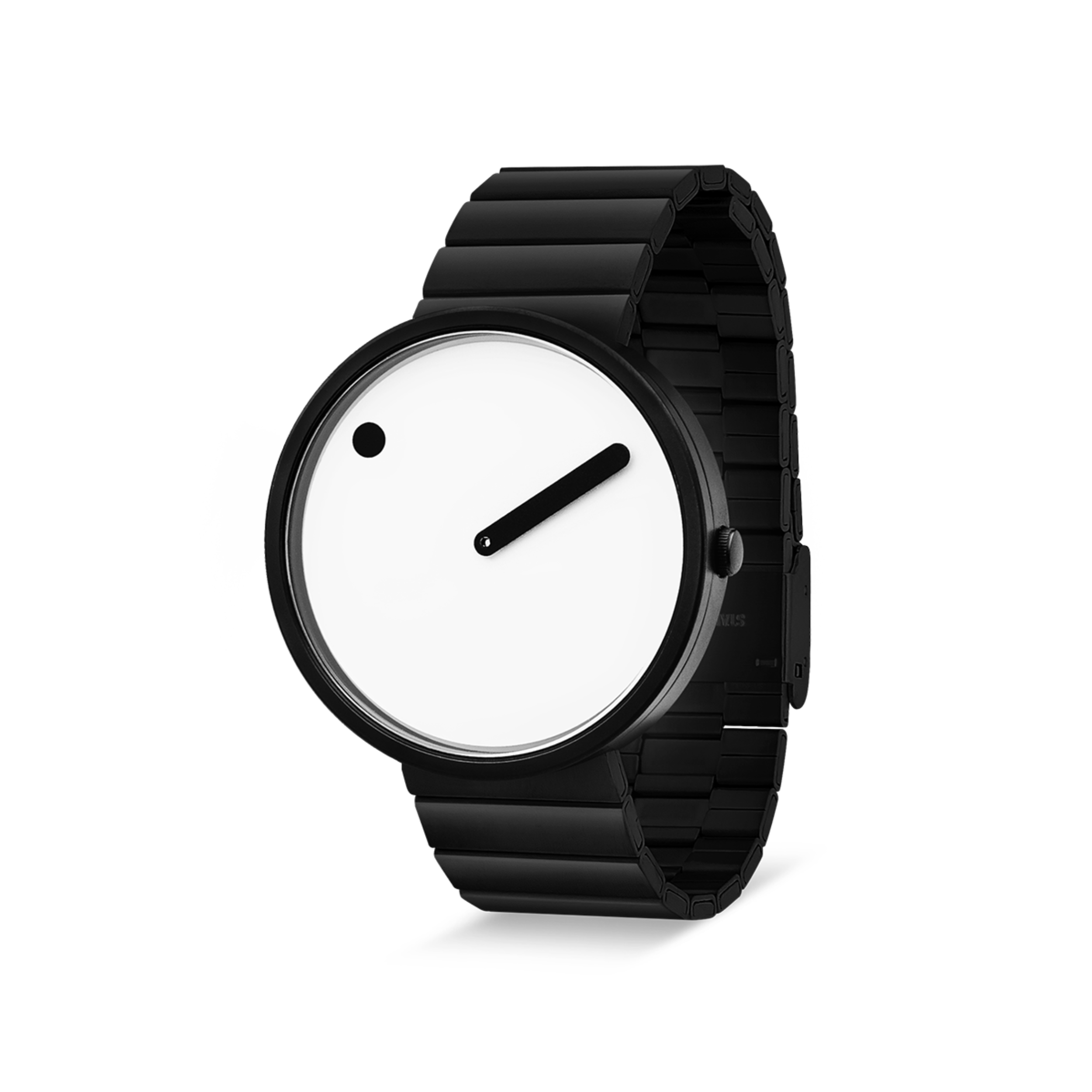 Orologio PICTO da polso con quadrante 40 mm girevole e bracciale in acciaio nero.
