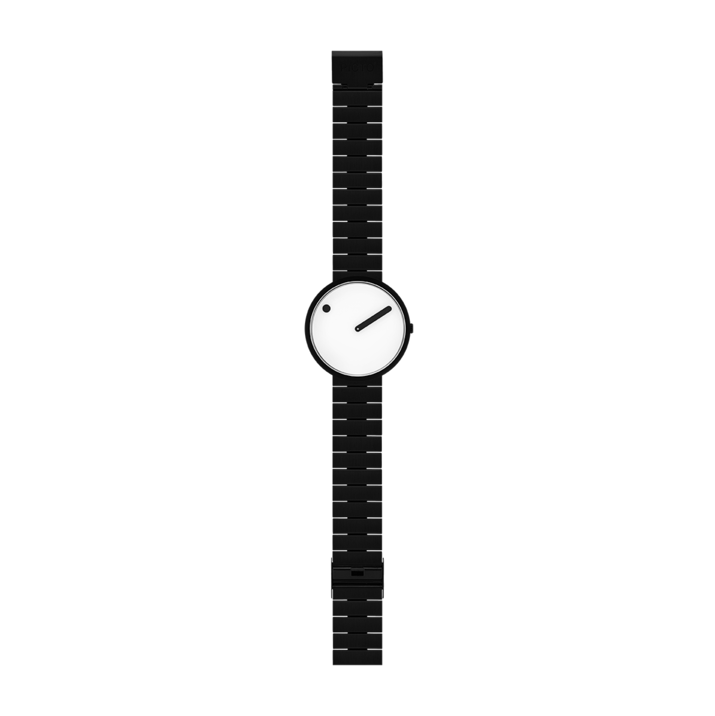 Orologio PICTO da polso con quadrante 40 mm girevole e bracciale in acciaio nero.