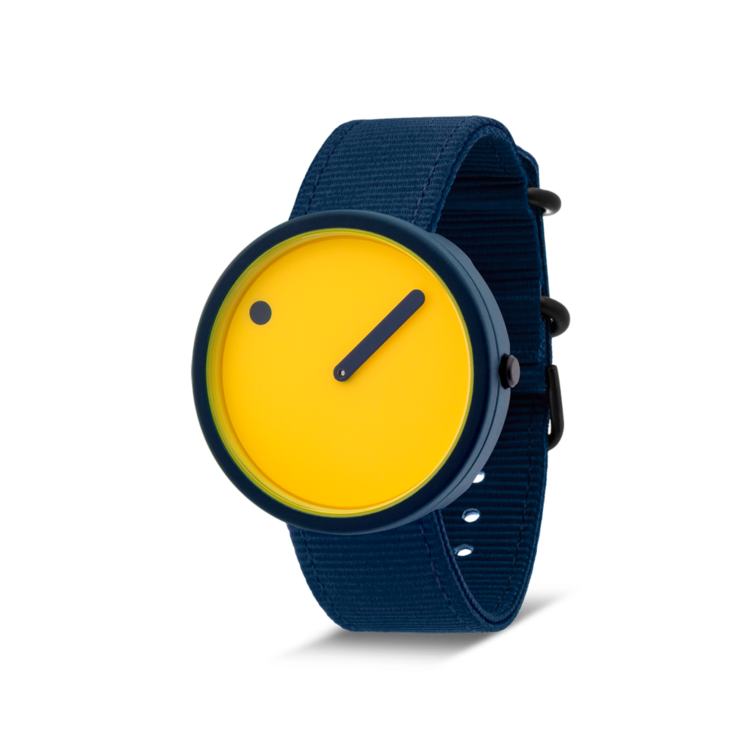 Orologio PICTO da polso Ocean Ghost Net da 40 mm con quadrante girevole e cinturino riciclato blu navy.