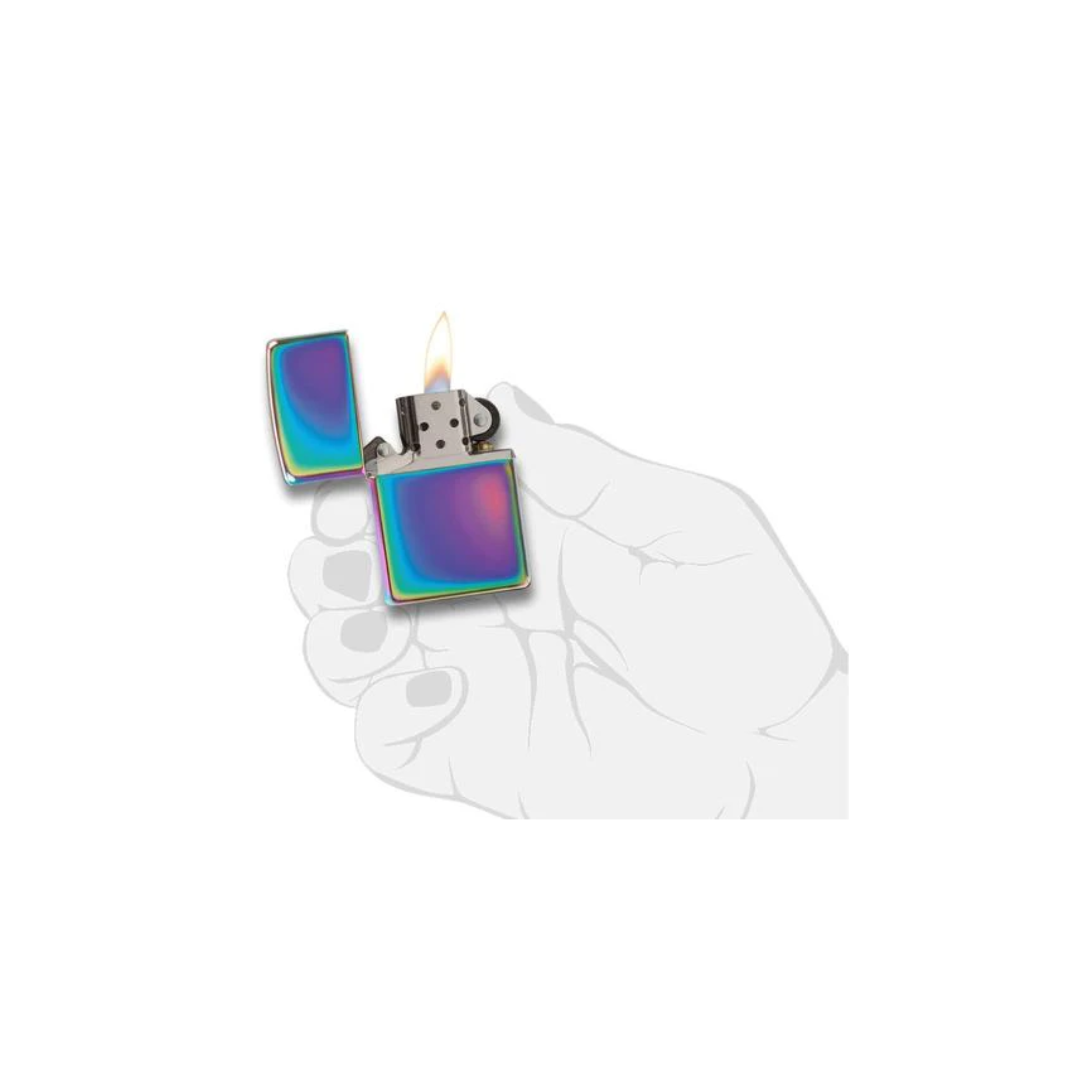 Accendino Zippo Classic Multi Color cromato in metallo a benzina - ricaricabile - antivento