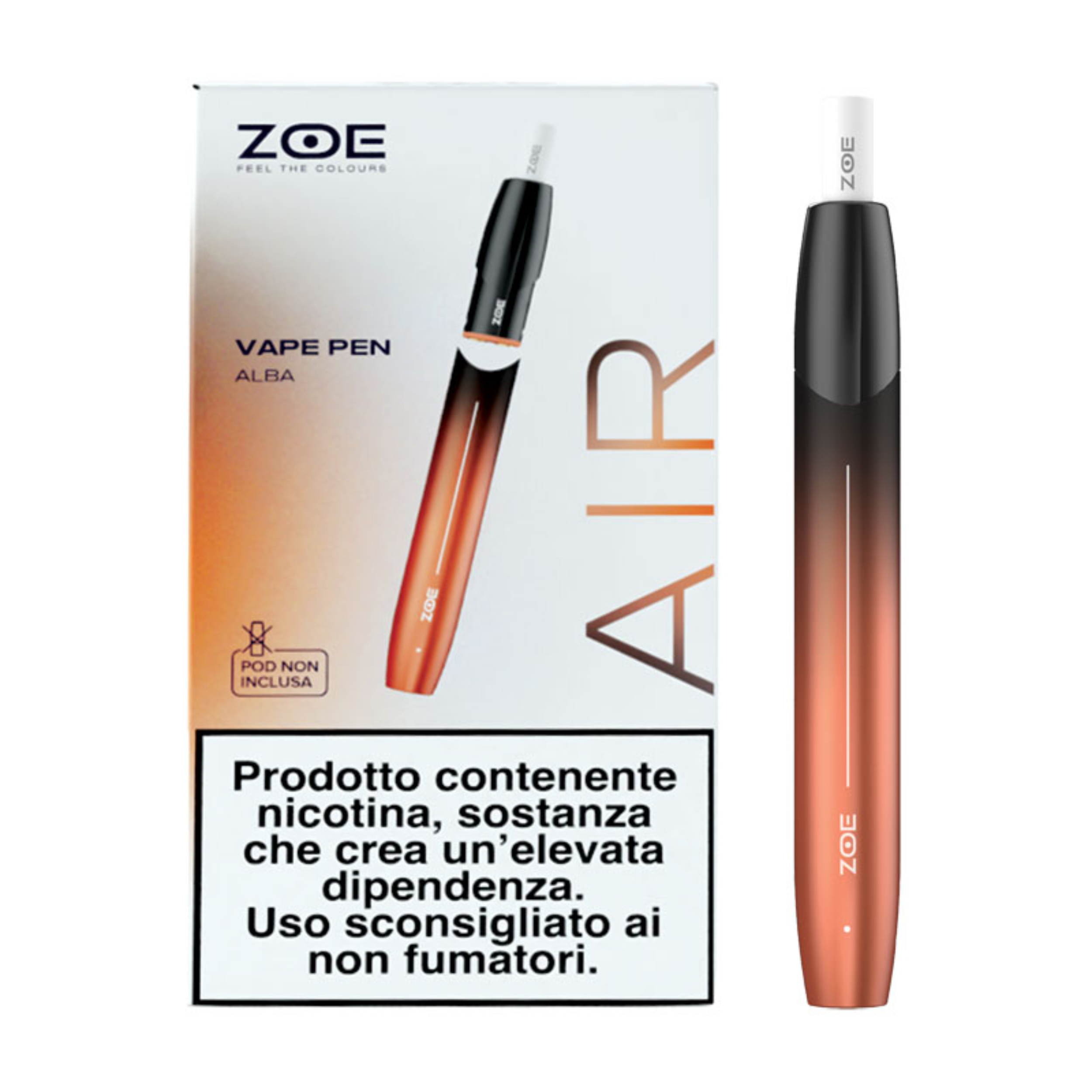 Zoe Air - sigaretta elettronica con sistema Pod Mod - attivazione automatica senza alcun tasto di accensione