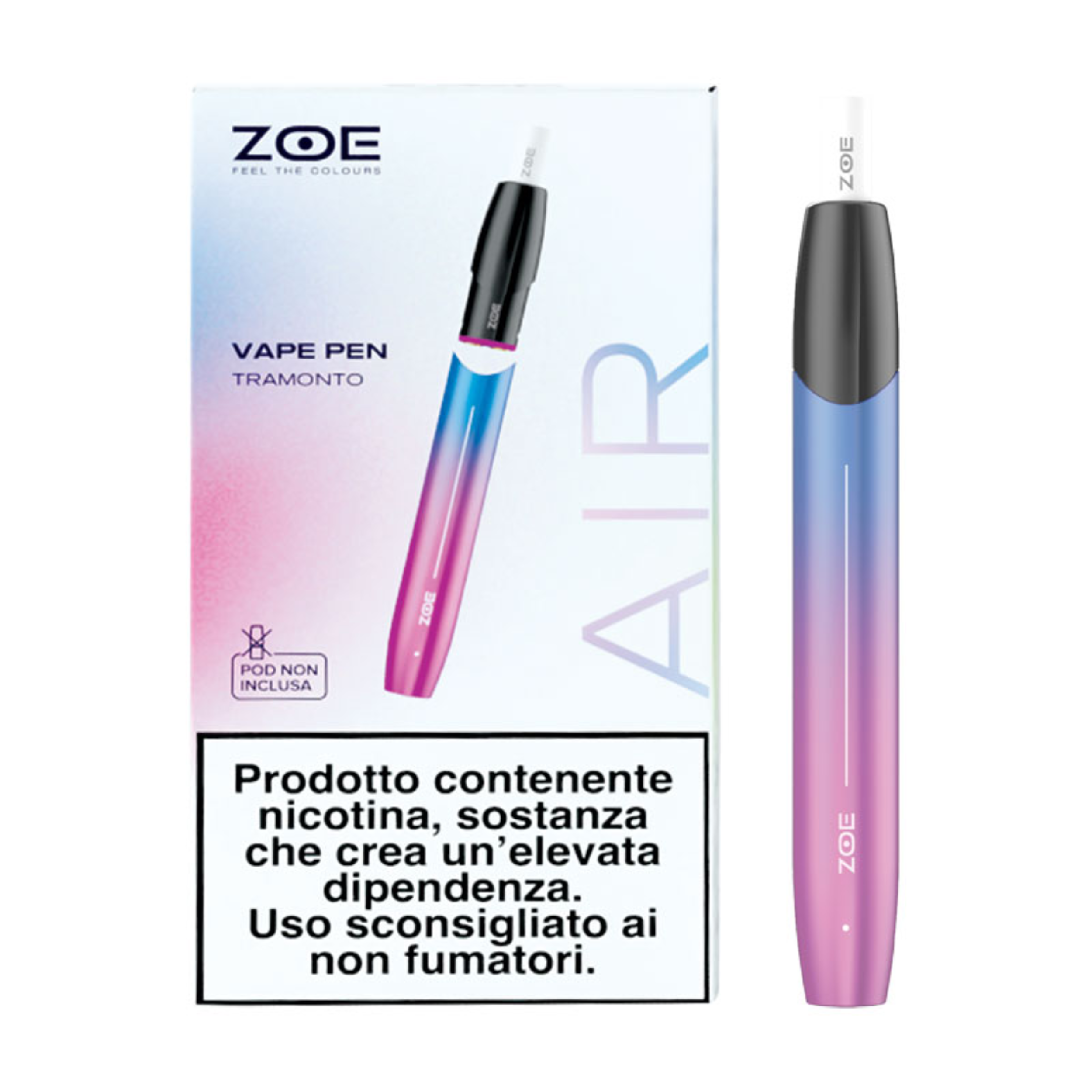 Zoe Air - sigaretta elettronica con sistema Pod Mod - attivazione automatica senza alcun tasto di accensione