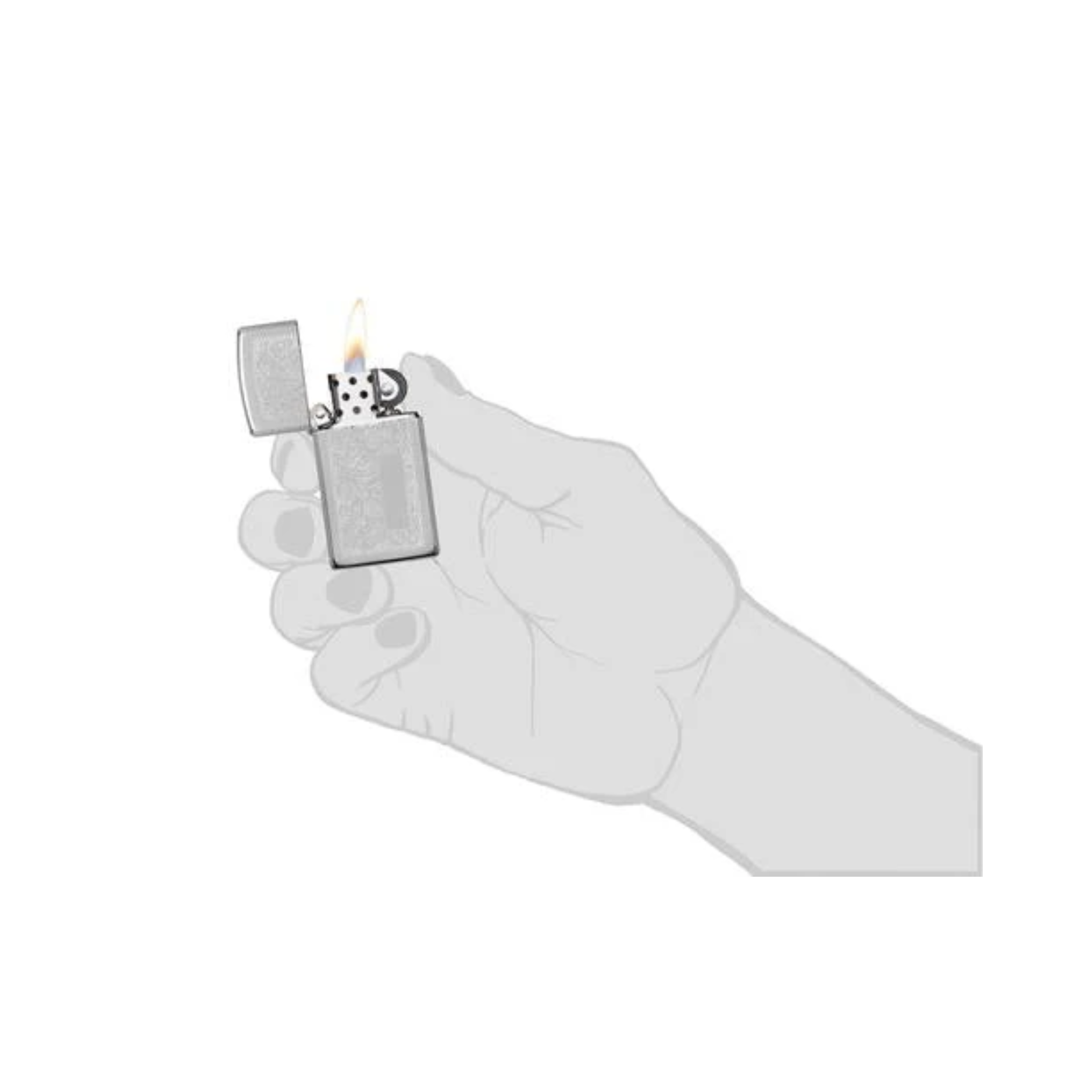 Accendino Zippo Slim Chrome Venetian in metallo a benzina - ricaricabile - antivento - decorato