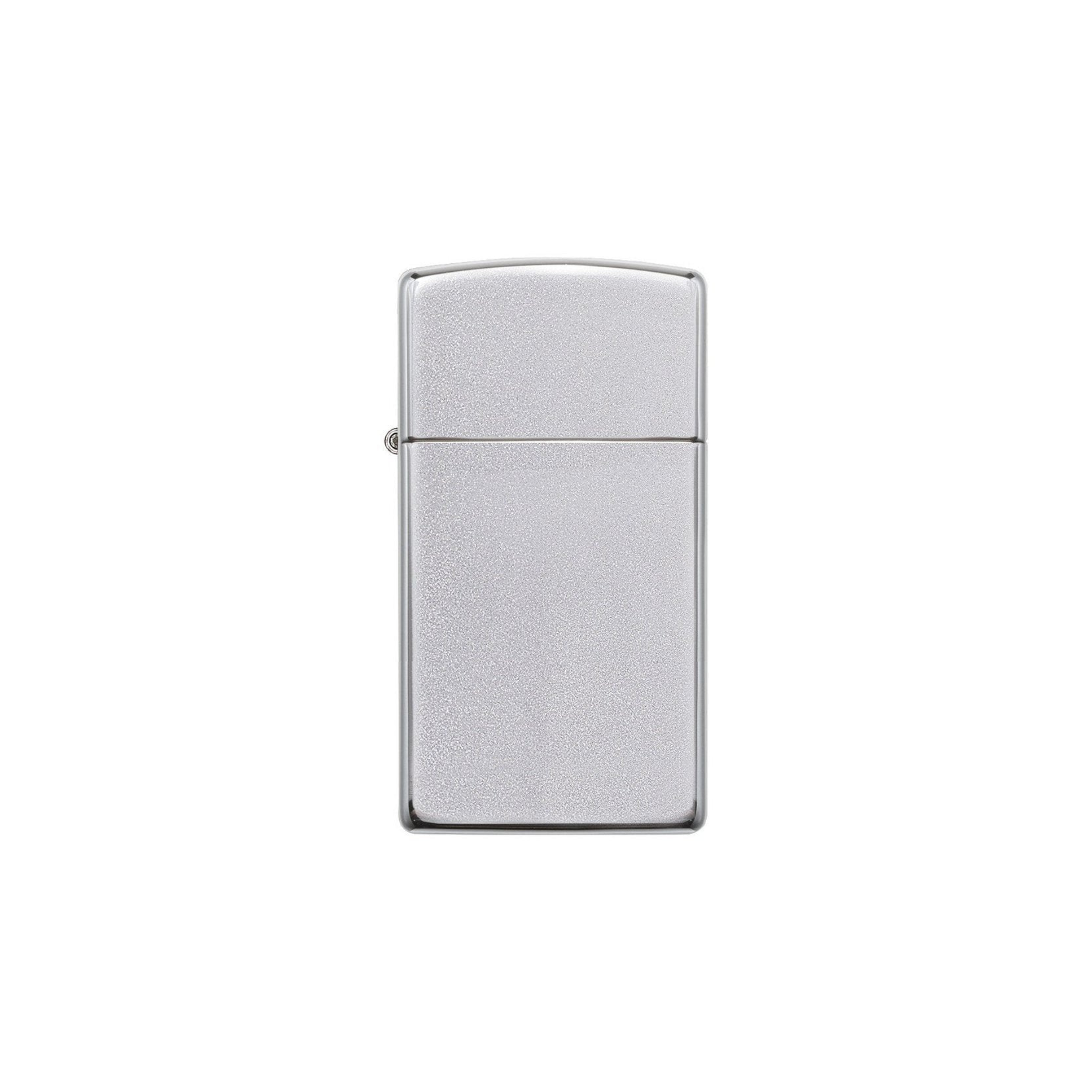 Accendino Zippo Satin Chrome Slim in metallo a benzina - ricaricabile - antivento - classico