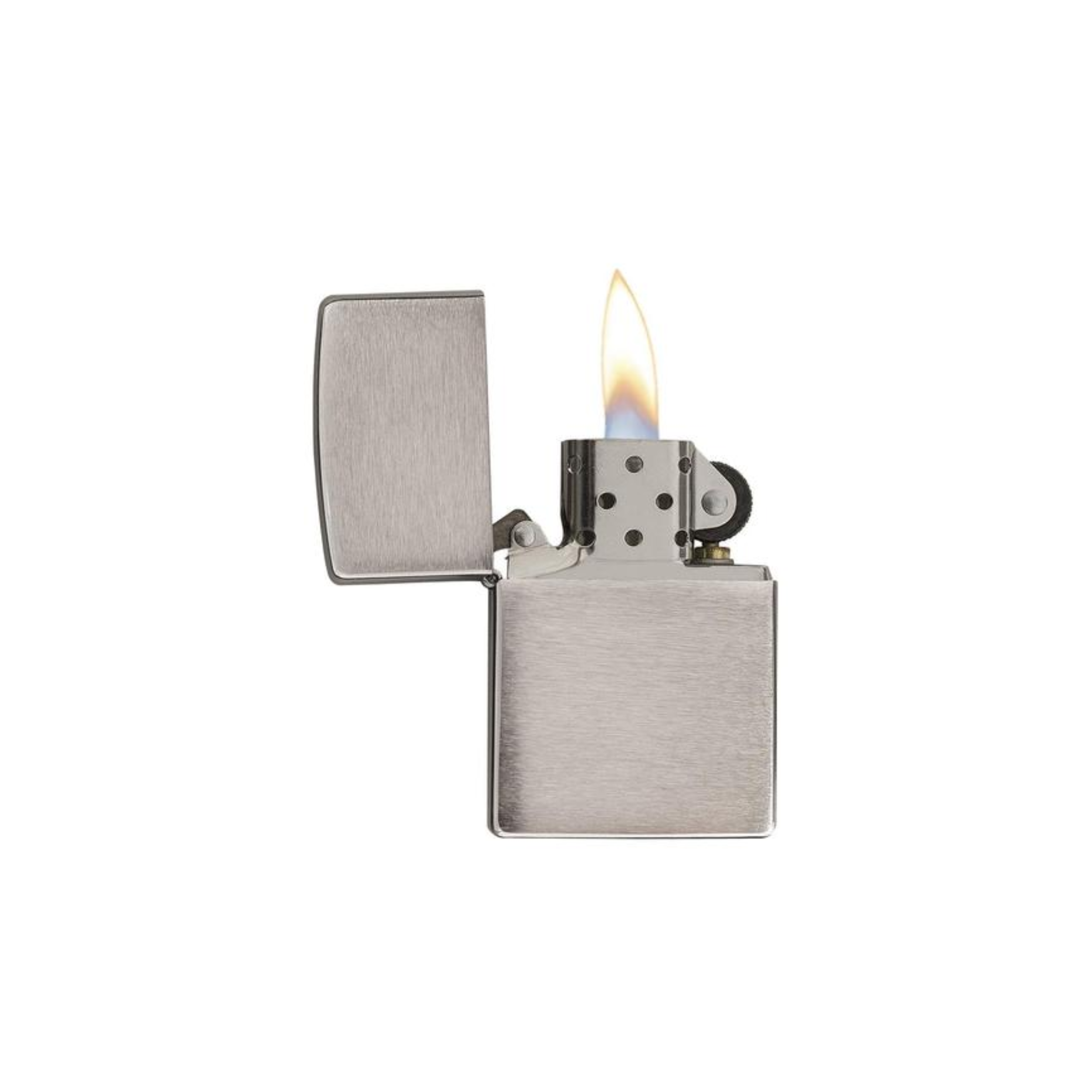 Accendino Zippo Brushed Chrome in metallo a benzina - ricaricabile - antivento