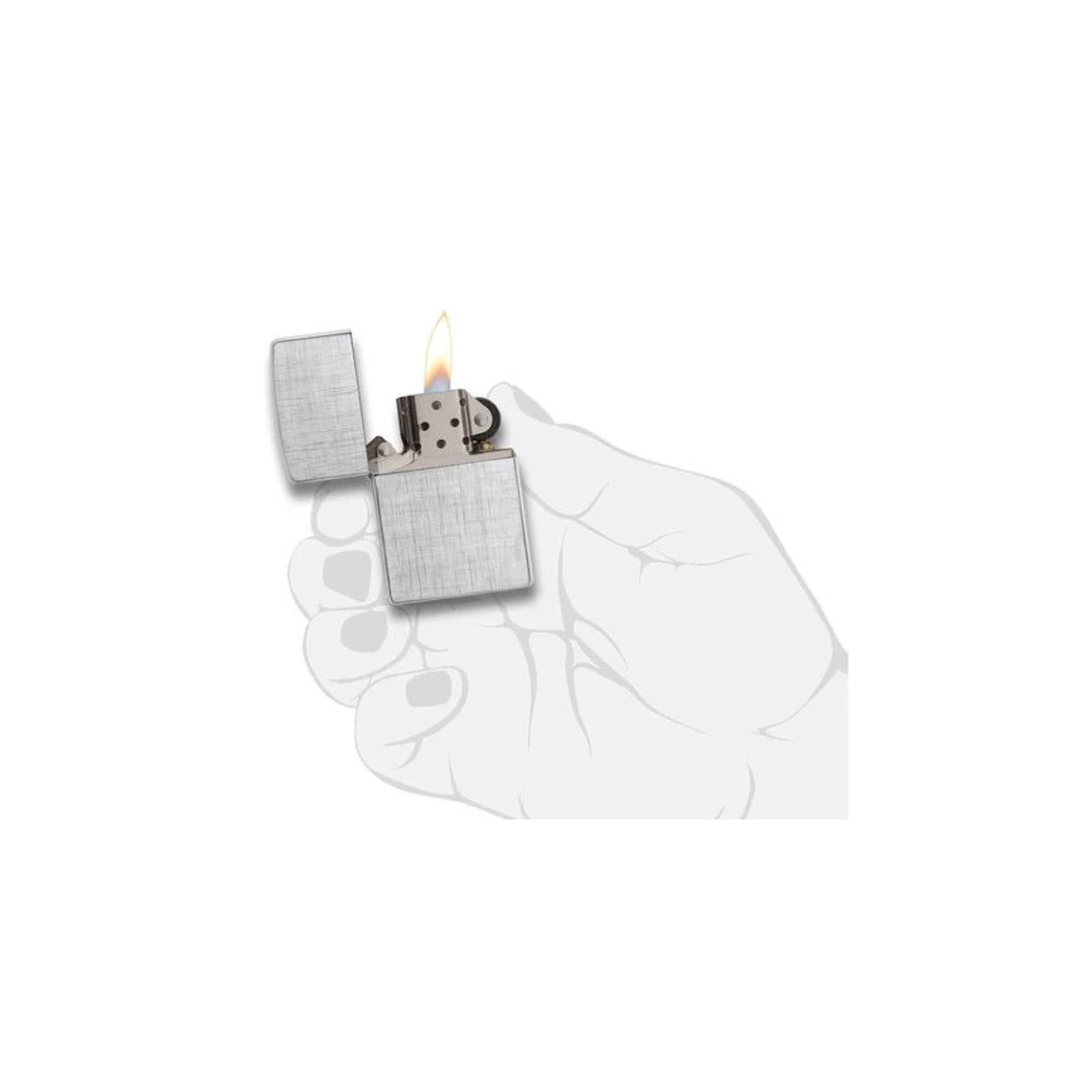 Accendino Zippo Classic LInen Weave in metallo a benzina - ricaricabile - antivento