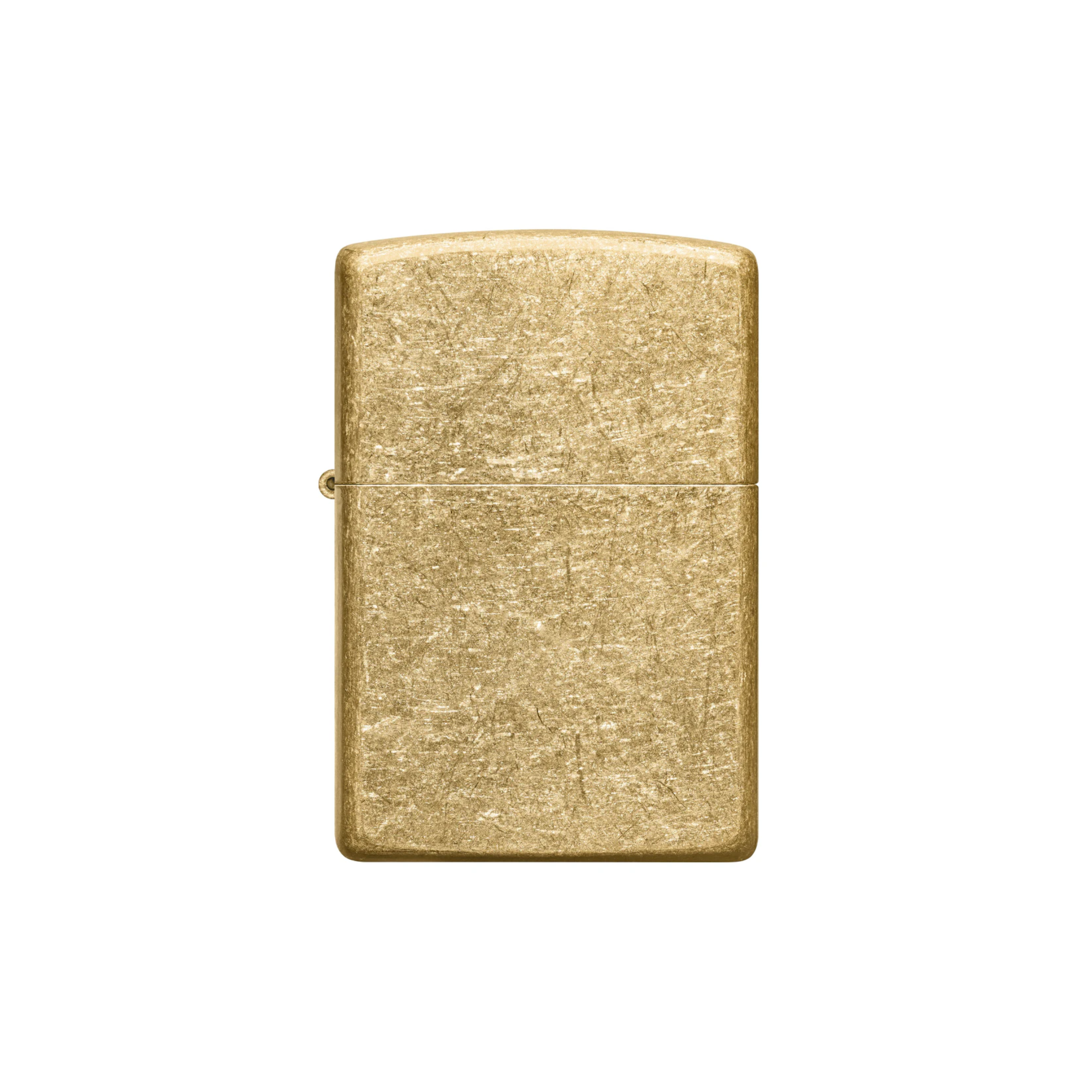 Accendino Zippo® Tumbled Brass in ottone color oro a benzina - ricaricabile - antivento