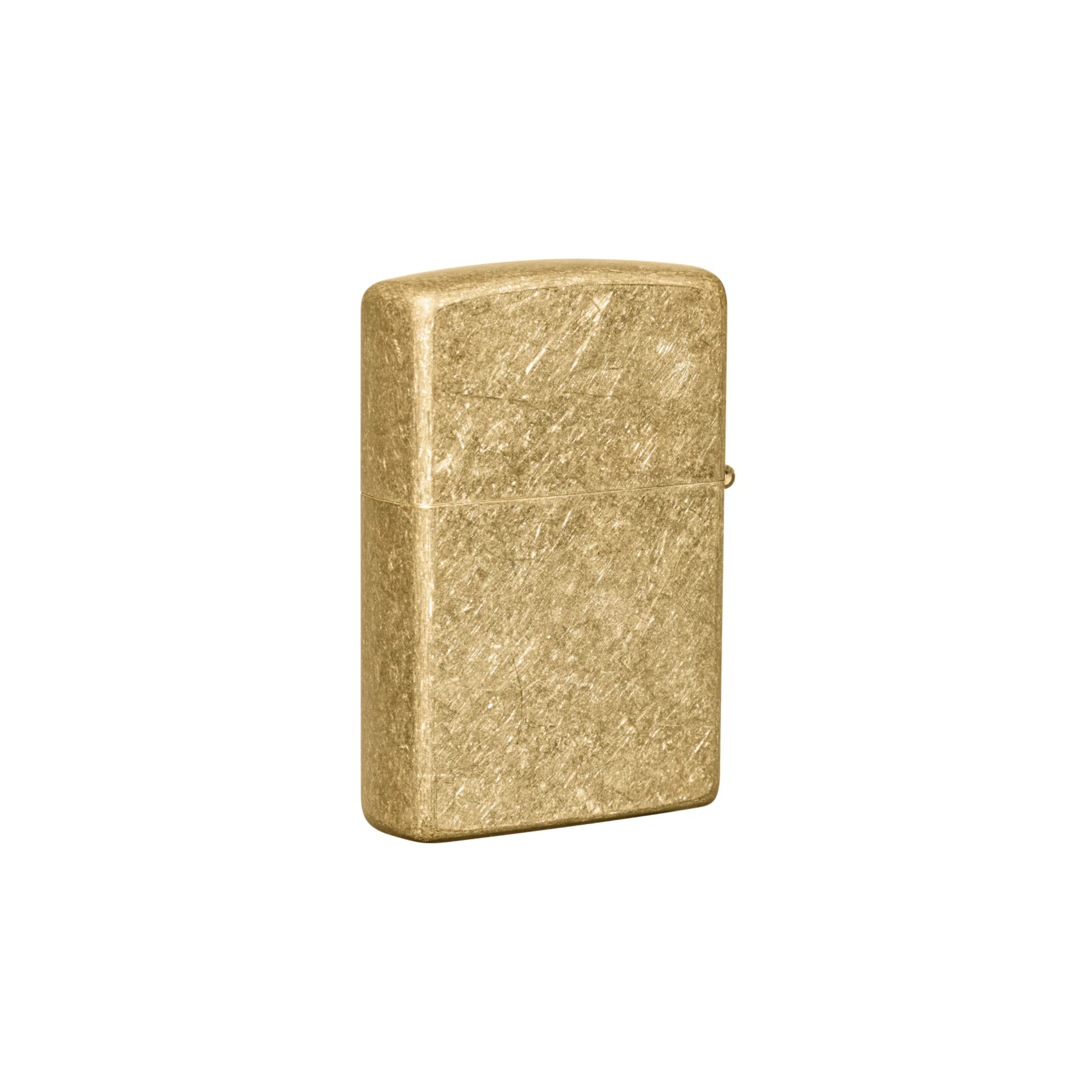 Accendino Zippo® Tumbled Brass in ottone color oro a benzina - ricaricabile - antivento