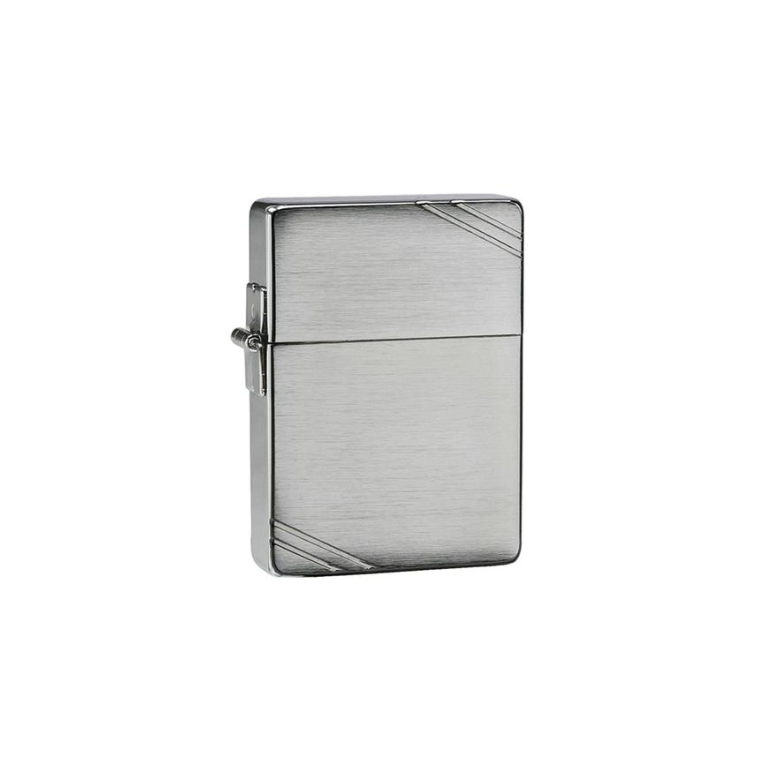 Accendino Zippo brushed chrome con cassa 1935 Replica in metallo a benzina - ricaricabile - cerniera esterna