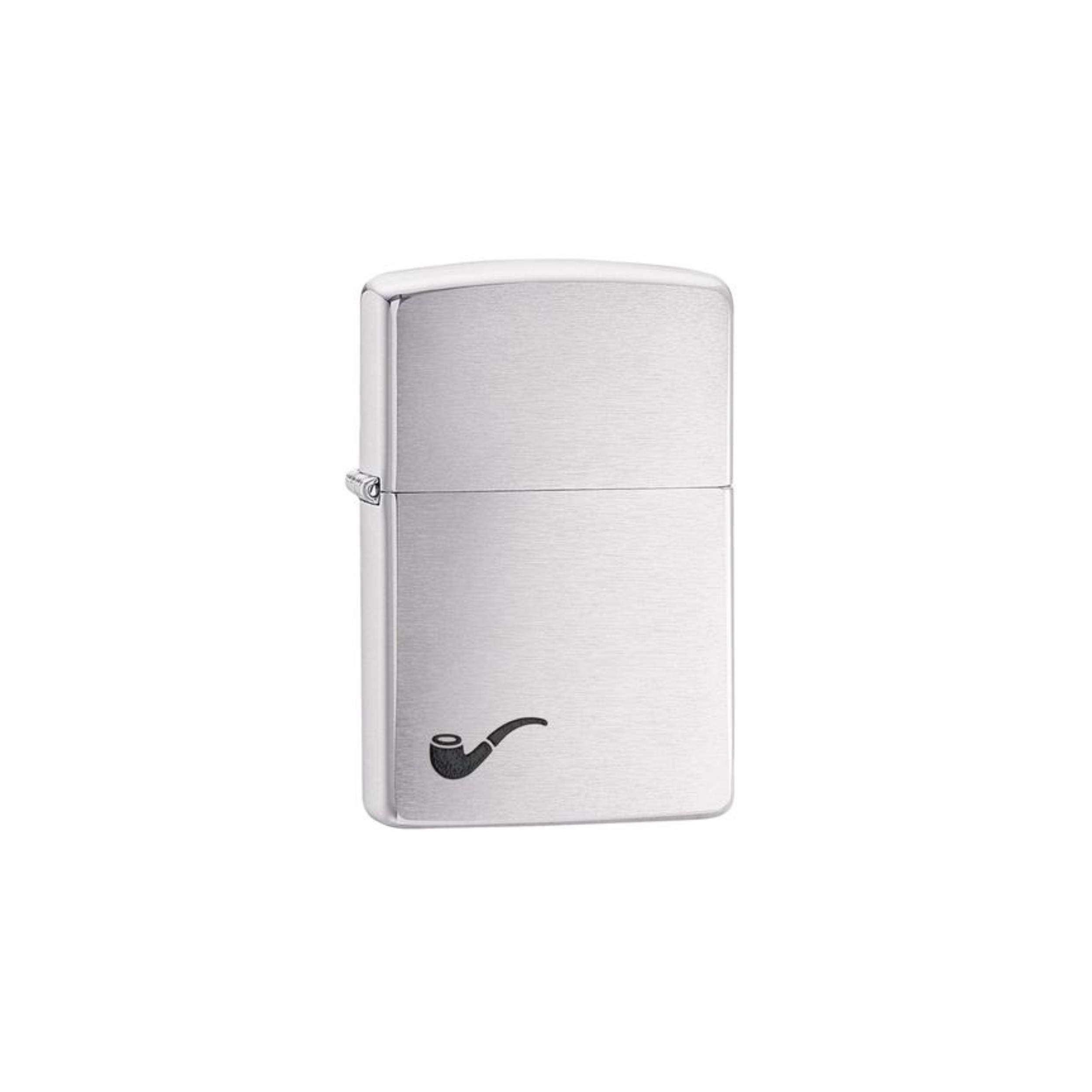 Accendino Zippo Brushed Chrome per pipa in metallo a benzina - ricaricabile - antivento - pipa