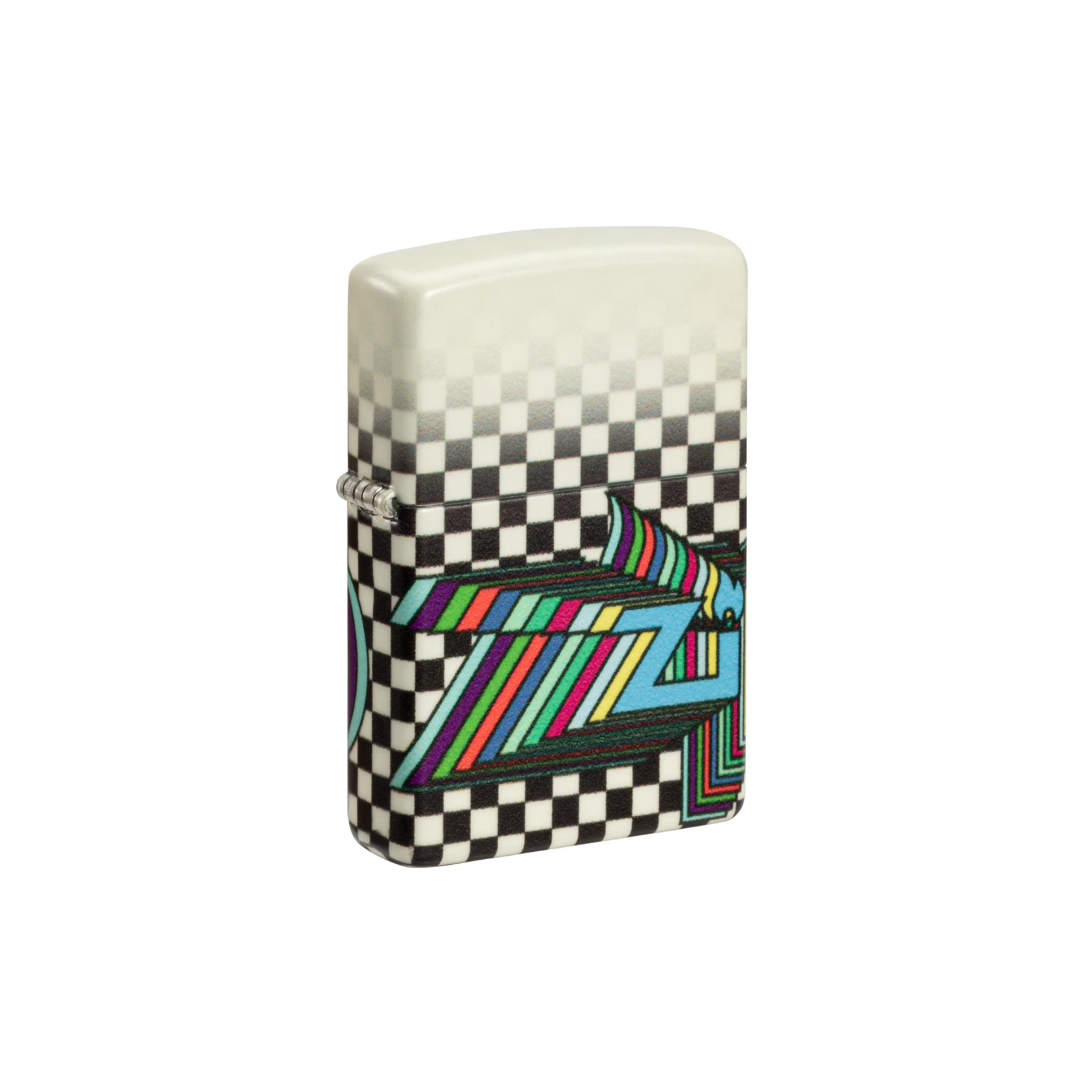 Accendino Zippo Nostalgia multicolore in metallo a benzina - ricaricabile - antivento - sfondo geometrico