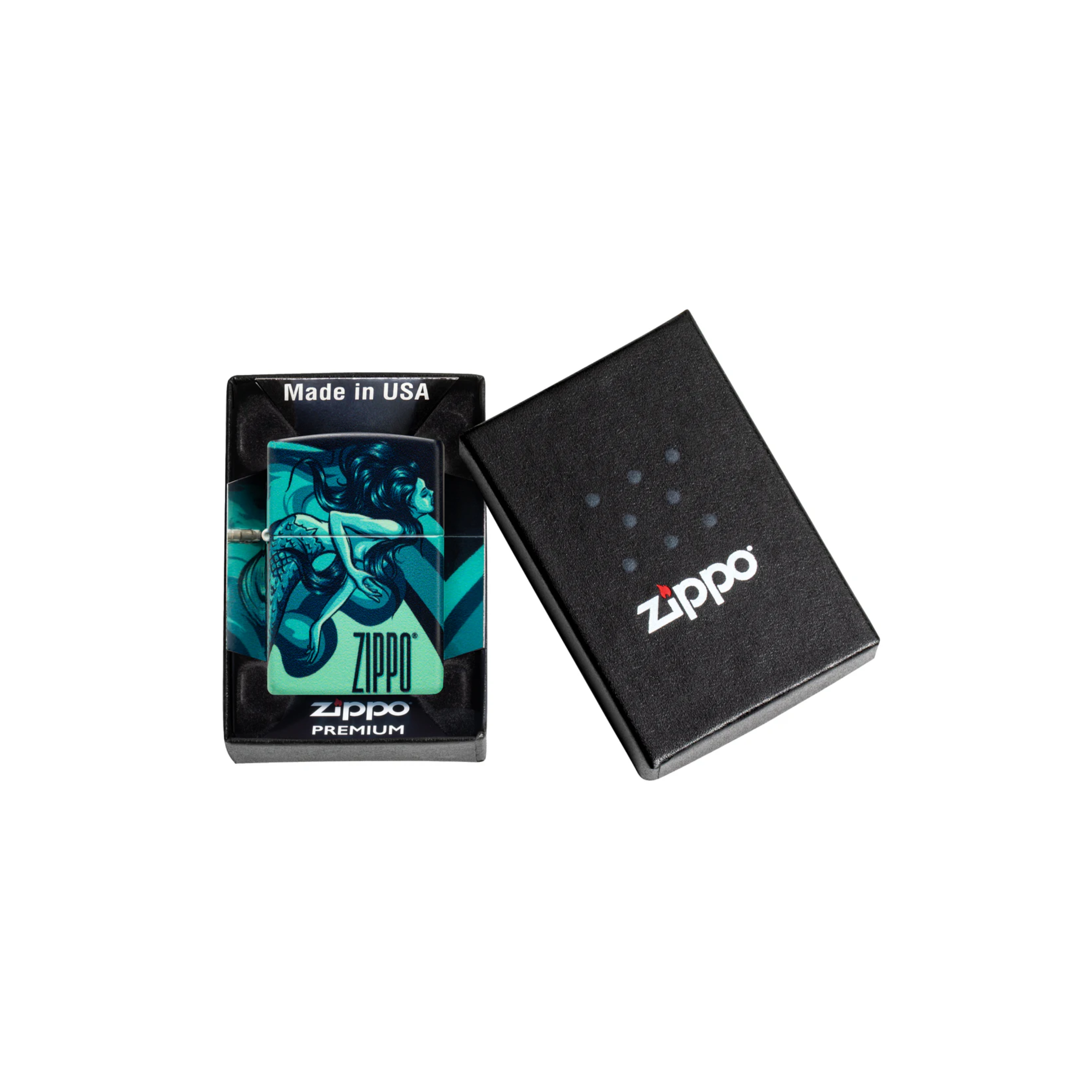 Accendino ZIppo Mermaid Zippo in metallo a benzina - ricaricabile - antivento - sirena