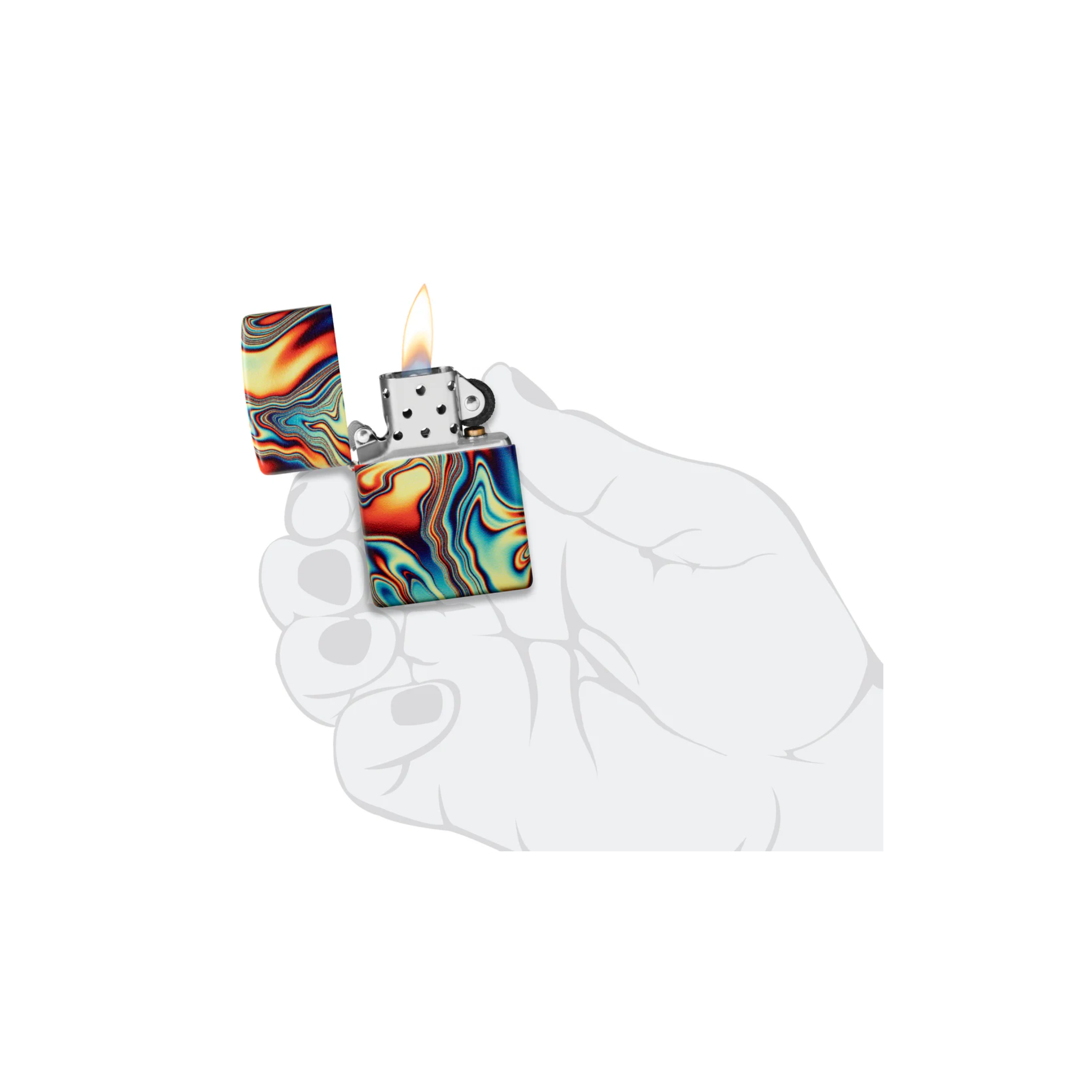 Accendino Zippo Colorful Swirl in metallo a benzina - ricaricabile - antivento - ipnotizzante