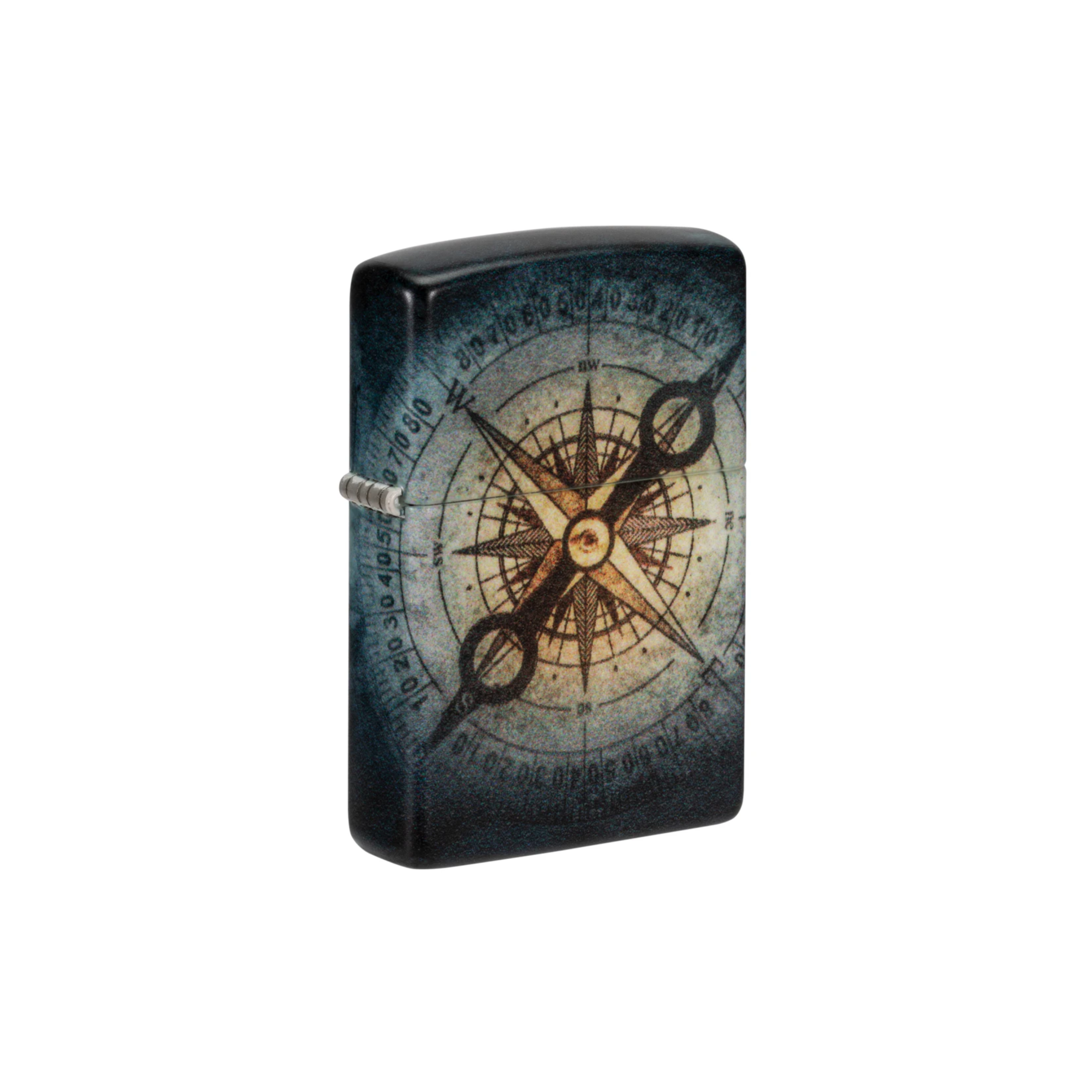 Accendino ZIppo Compass Ghost in metallo a benzina - ricaricabile - antivento - bussola