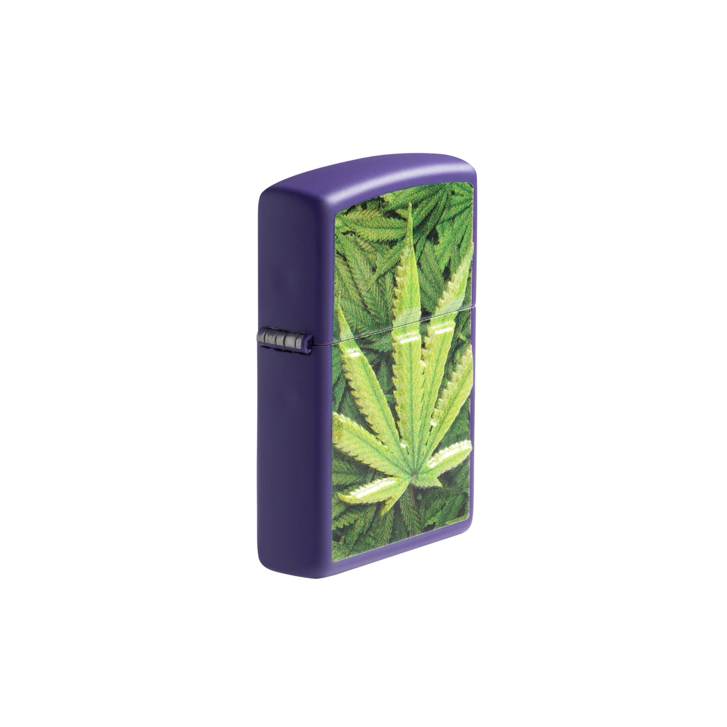 Accendino Zippo Leaf in metallo a benzina - ricaricabile - antivento - foglia cannabis