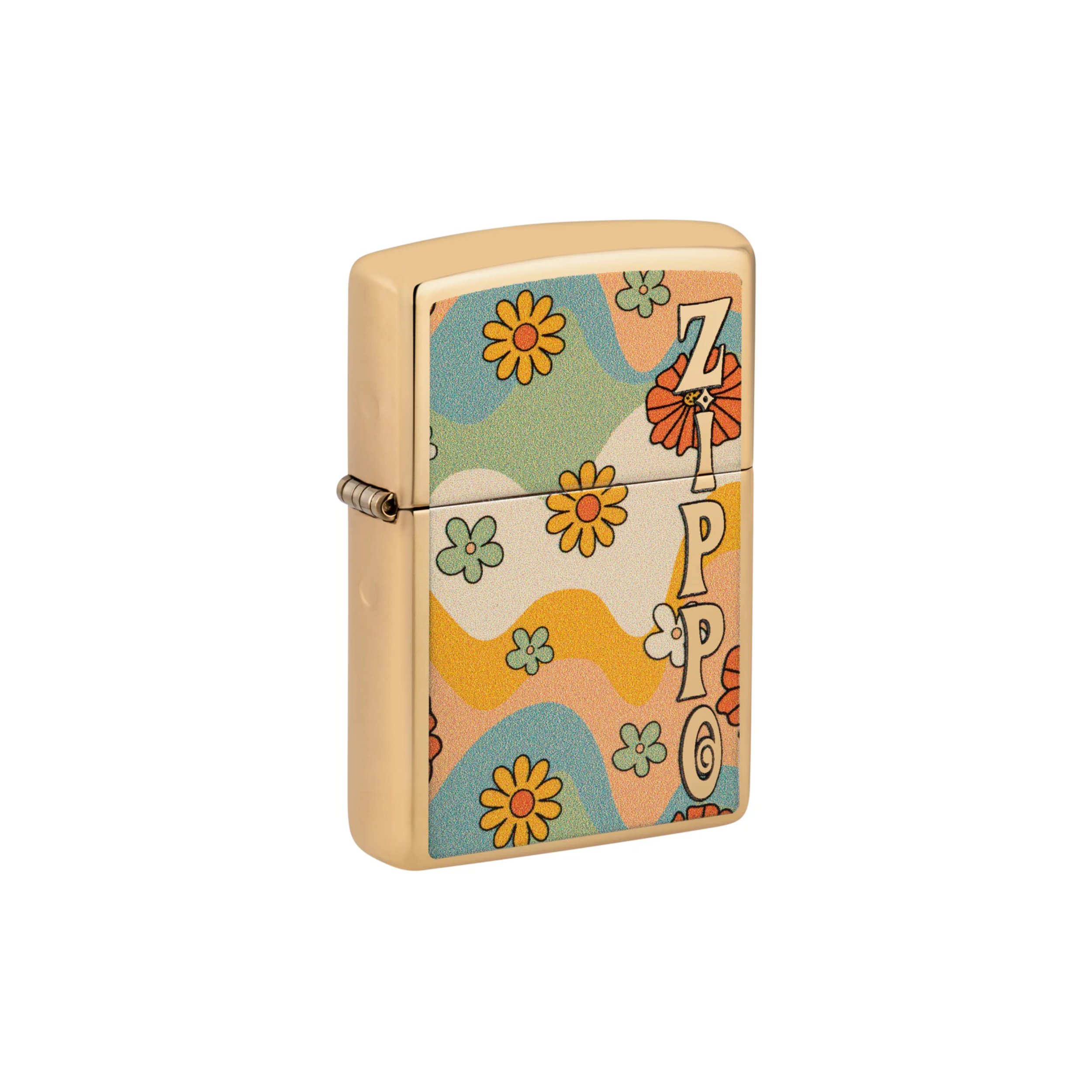 Accendino Zippo Flower Power in metallo a benzina - ricaricabile - antivento - fiori