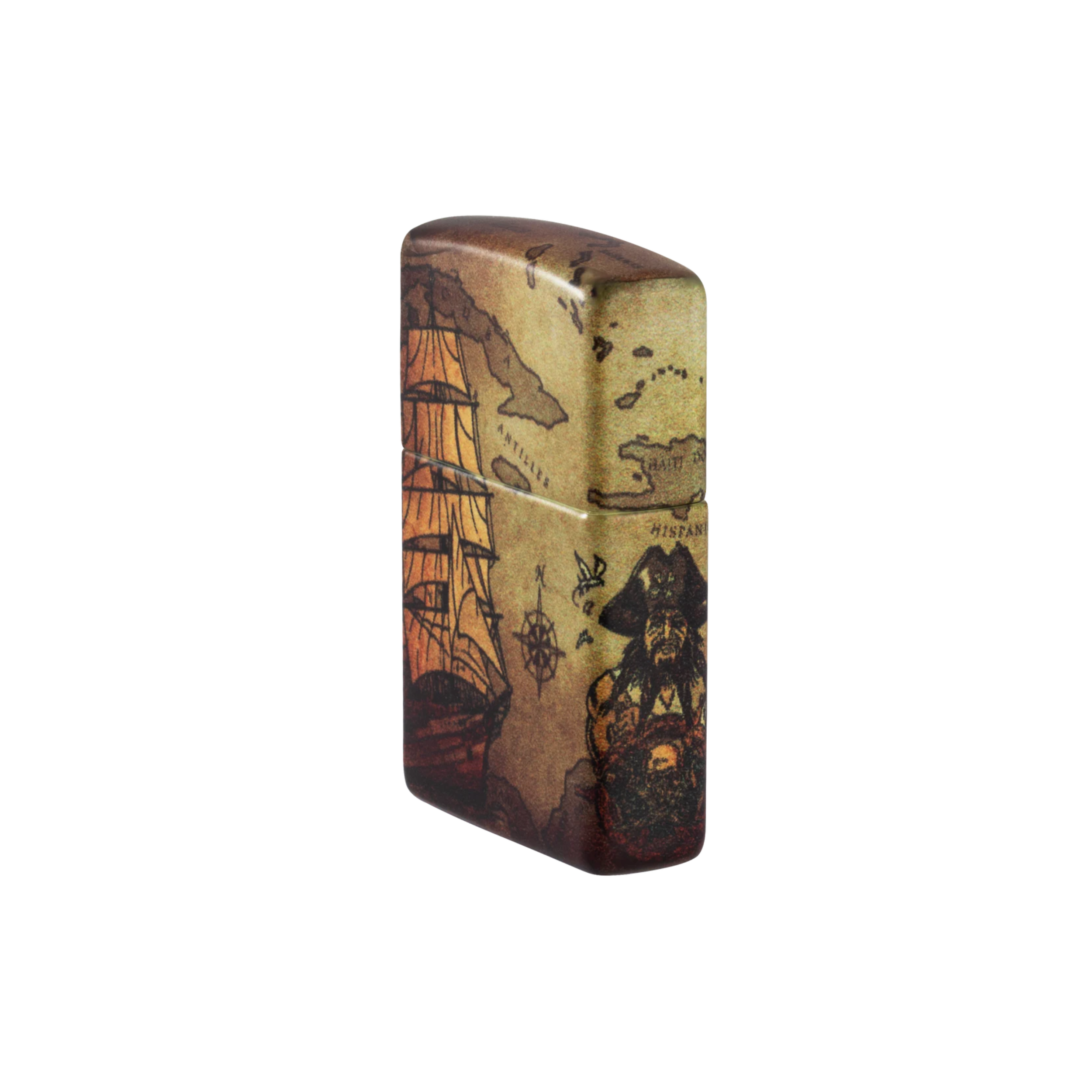 Accendino Zippo Pirate Ship Design in metallo a benzina - ricaricabile - antivento - nave pirata
