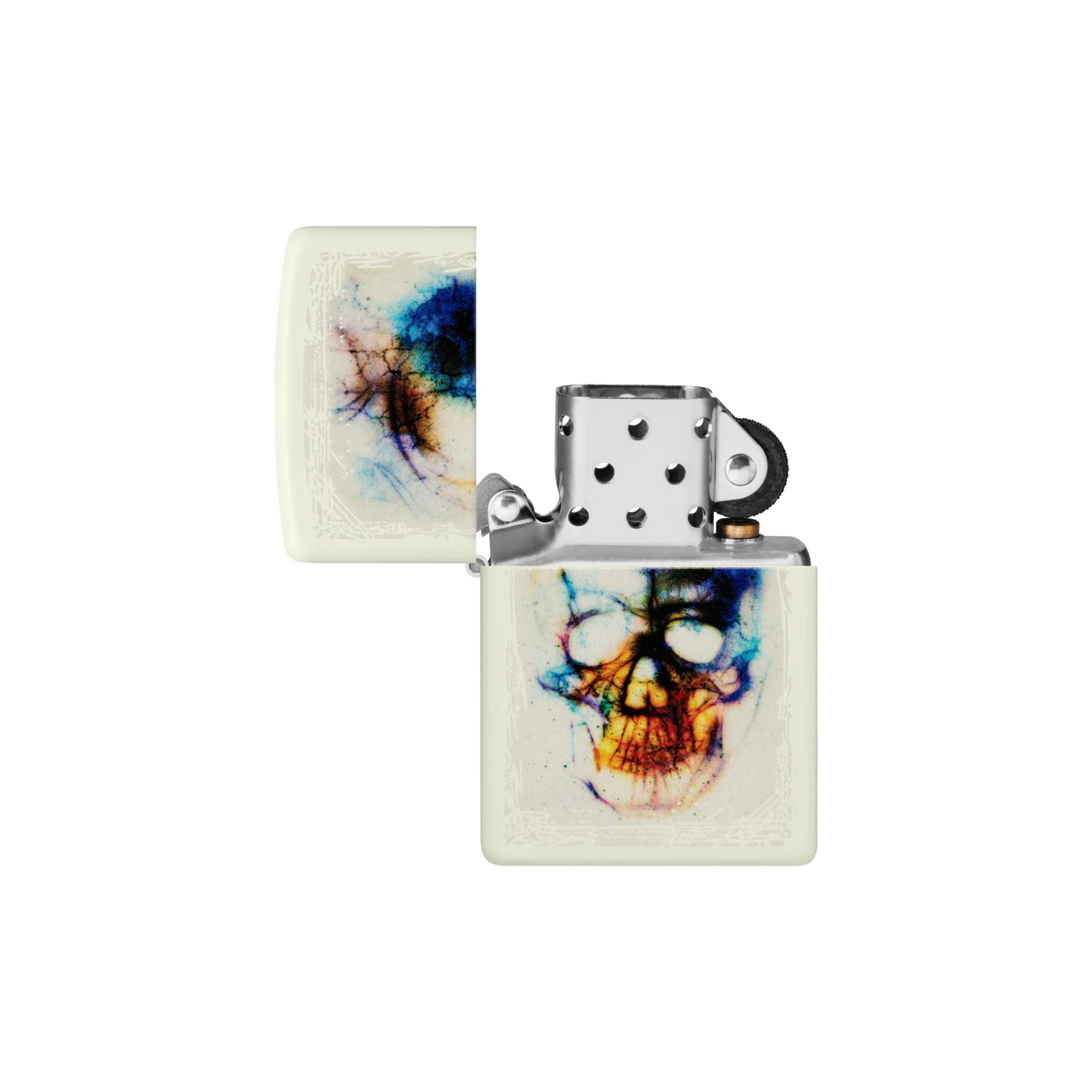 Accendino Zippo Skull in metallo a benzina - ricaricabile - antivento - teschio