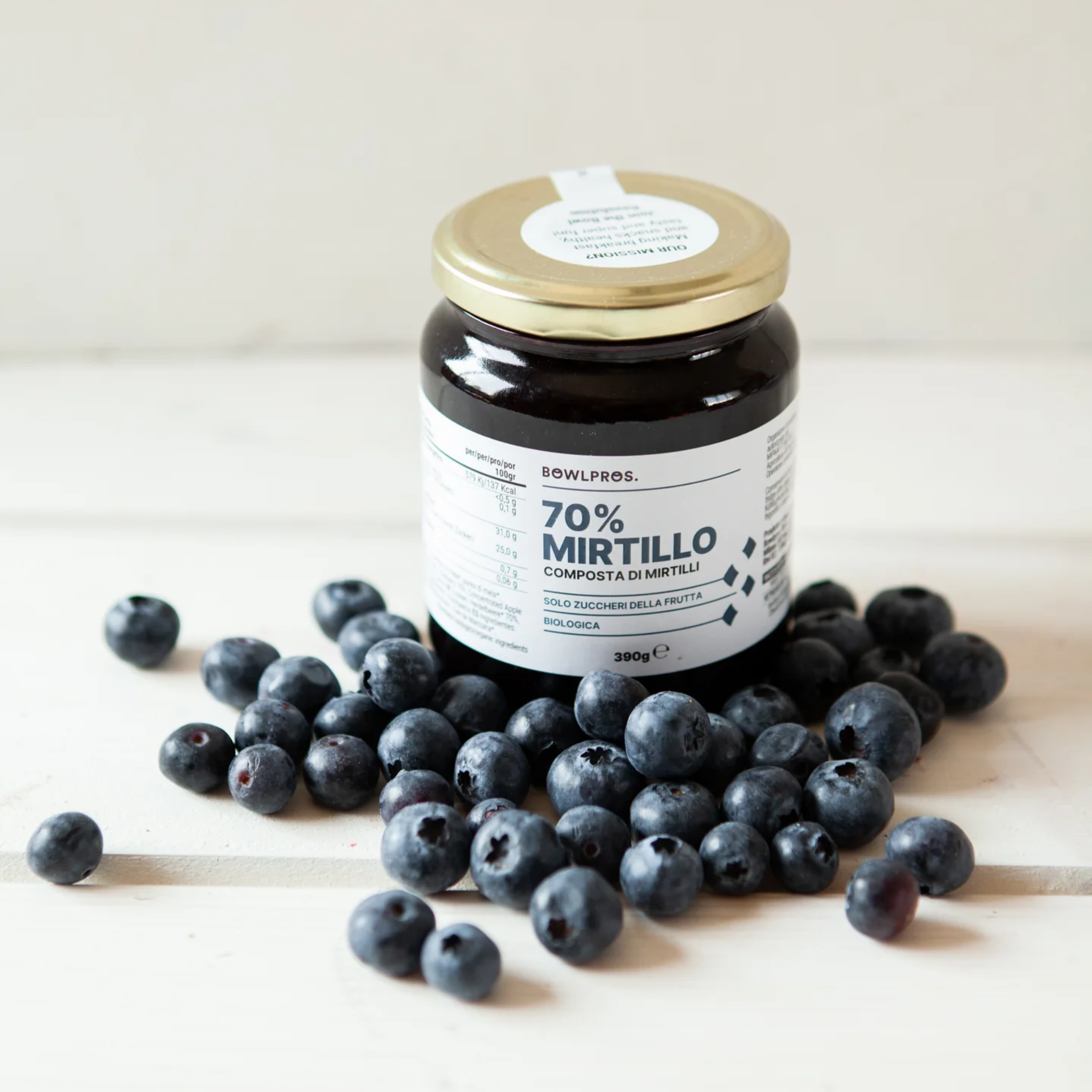 390g Composta Biologica 70% Mirtilli senza glutine
