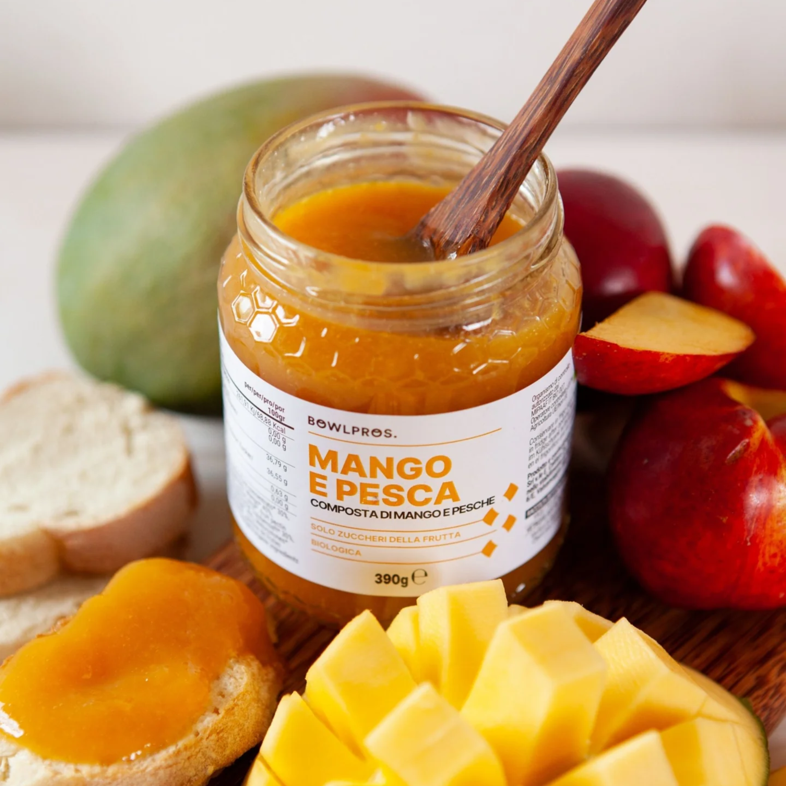390g Composta Biologica di Pesca e Mango senza glutine