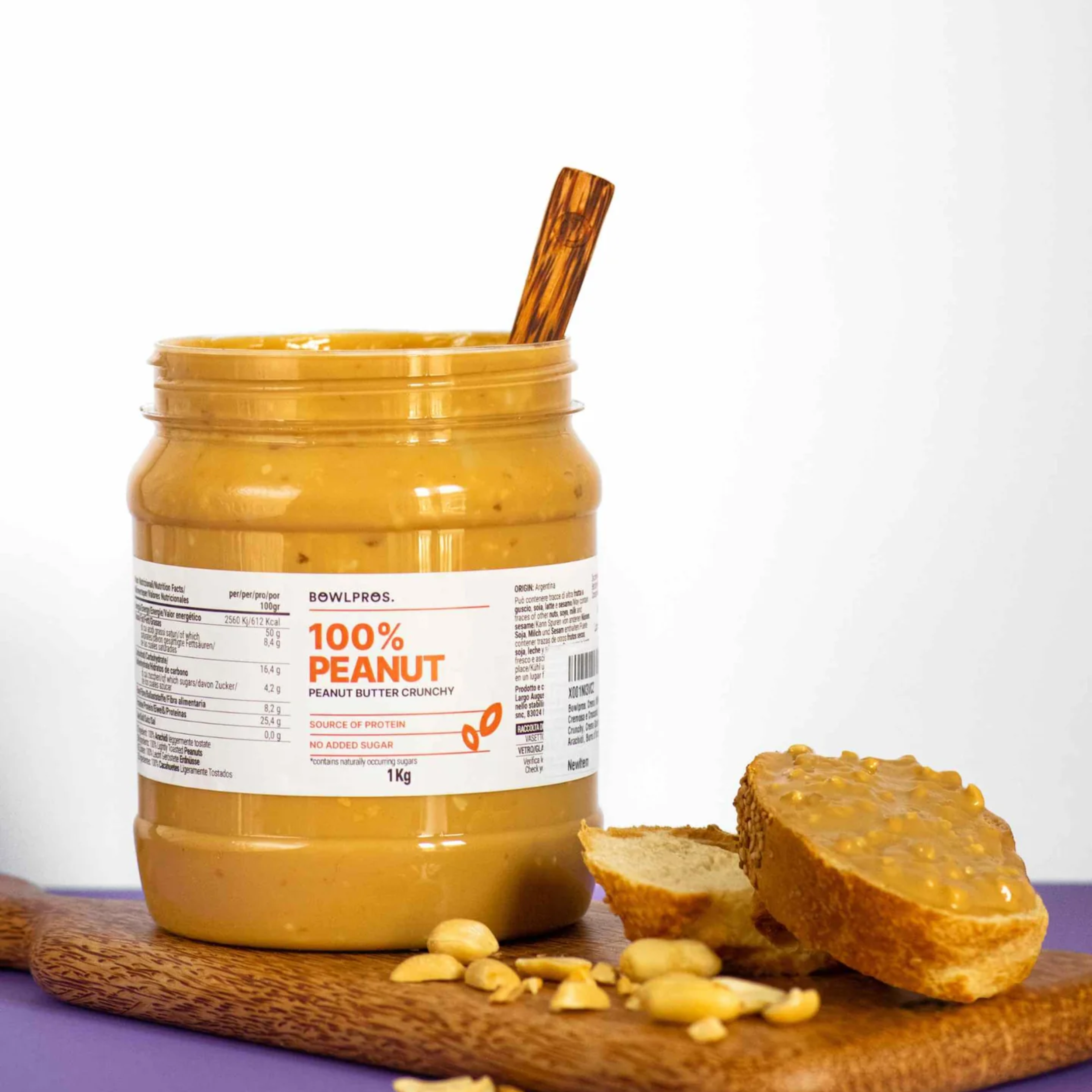 220g Crema 100% Arachidi Crunchy senza glutine