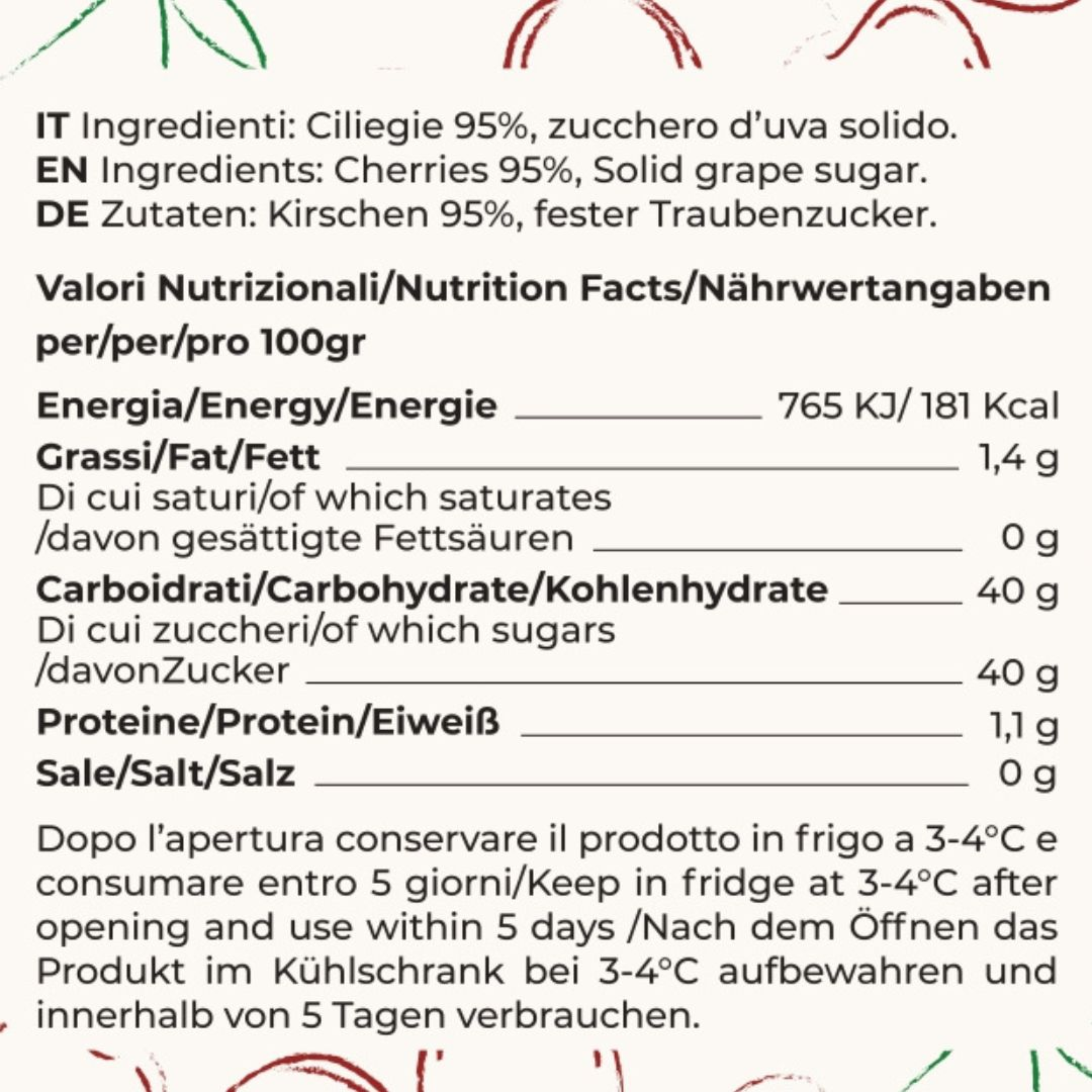 230 g Confiture extra 95% cerises
