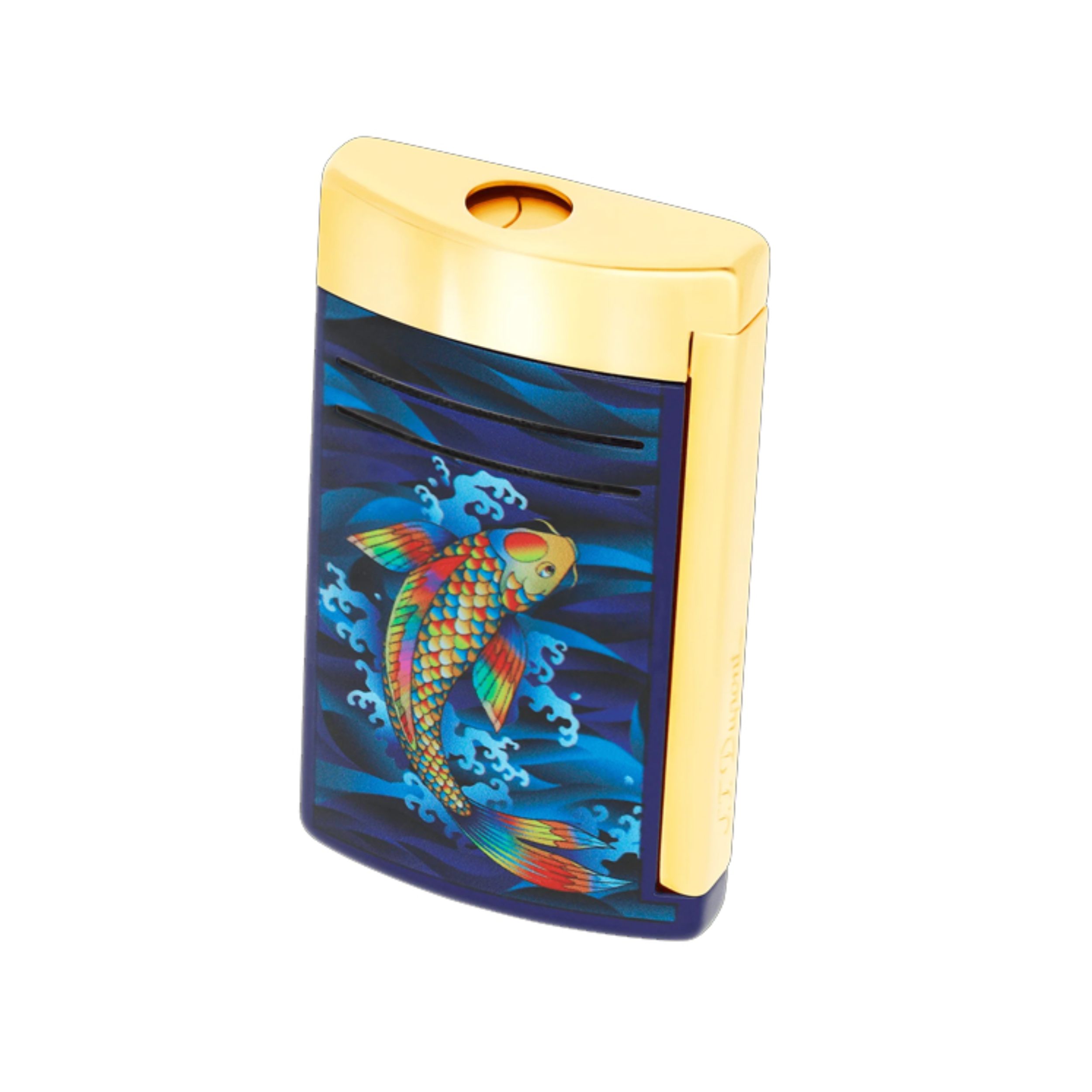 Accendino St Dupont minijet Koi Fish Gold/blue - antivento