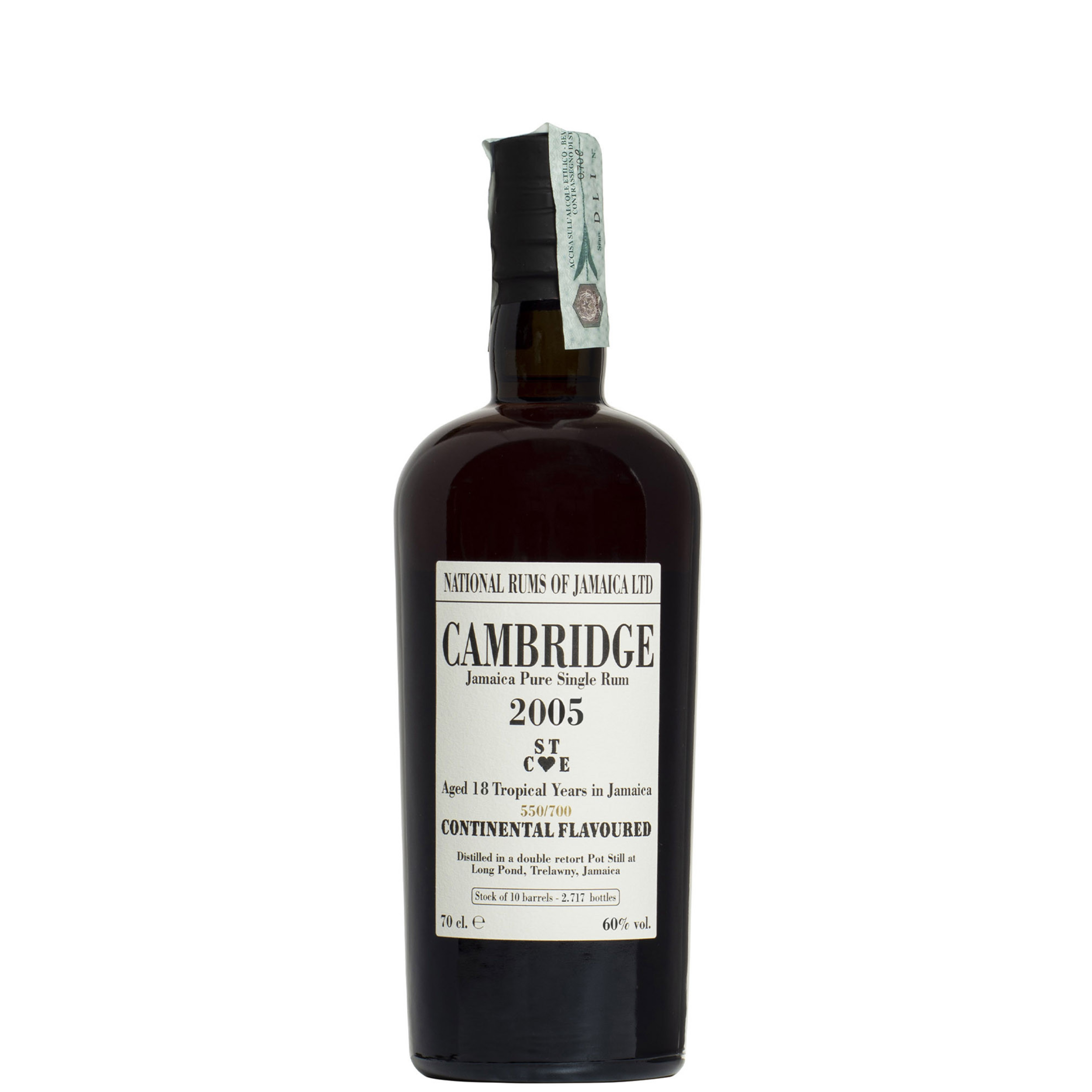 Long Pond Cambridge 18 Y.O. STC♥E 2005 Small Batch 70 cl / 60° - National Rum of Jamaica