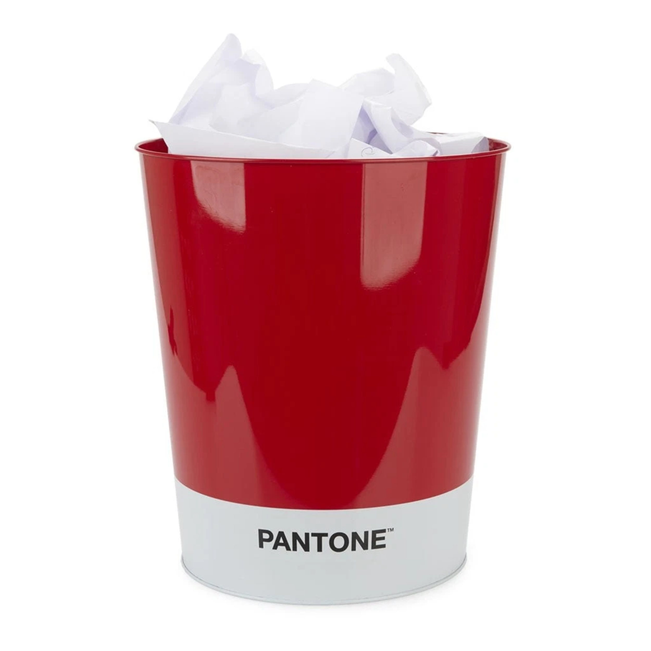 Cestino Pantone per carta in latta di colore rosso - arredo casa